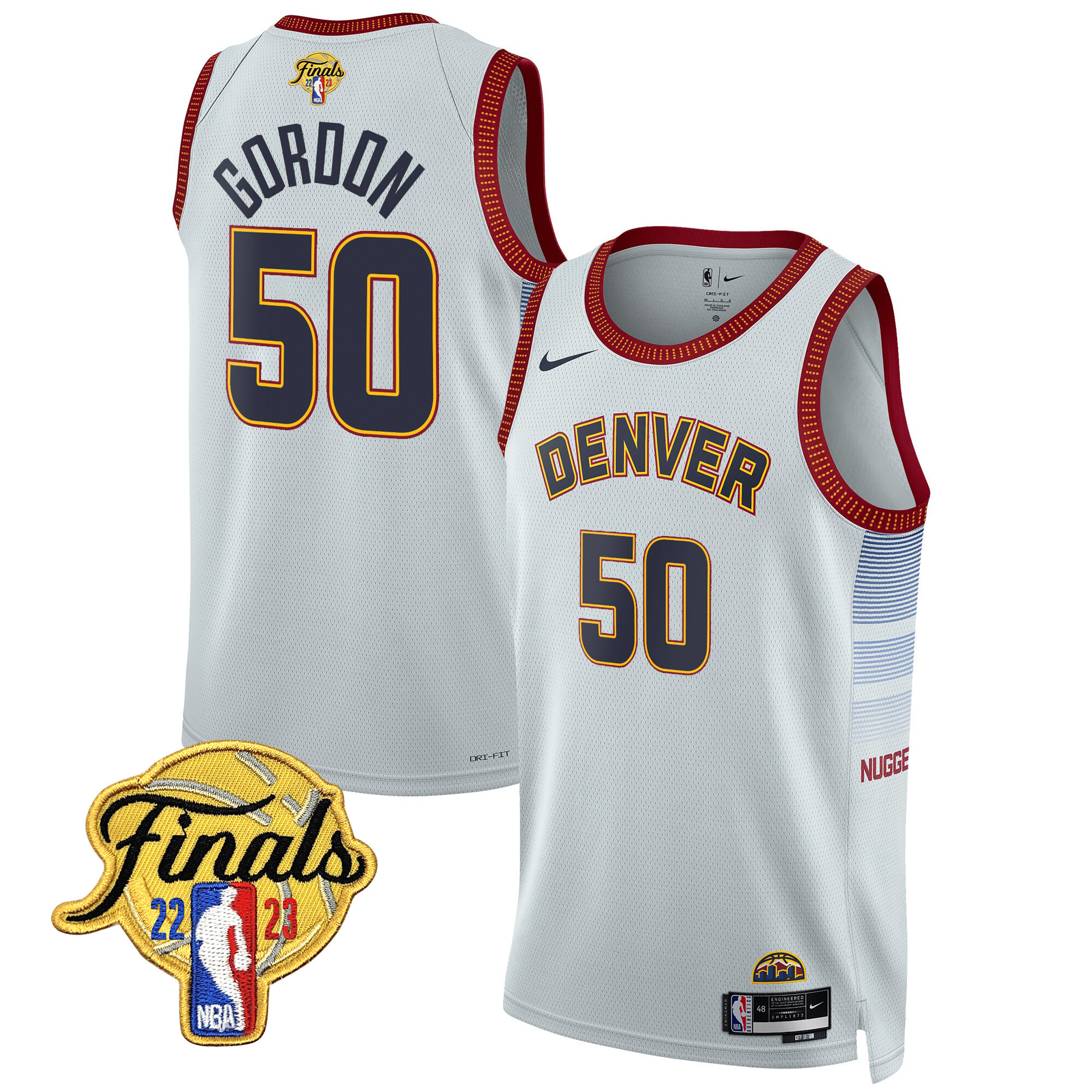 Aaron Gordon Men's Denver Nuggets 2023 Finals Patch Collection V2 City Jersey - All Stitched