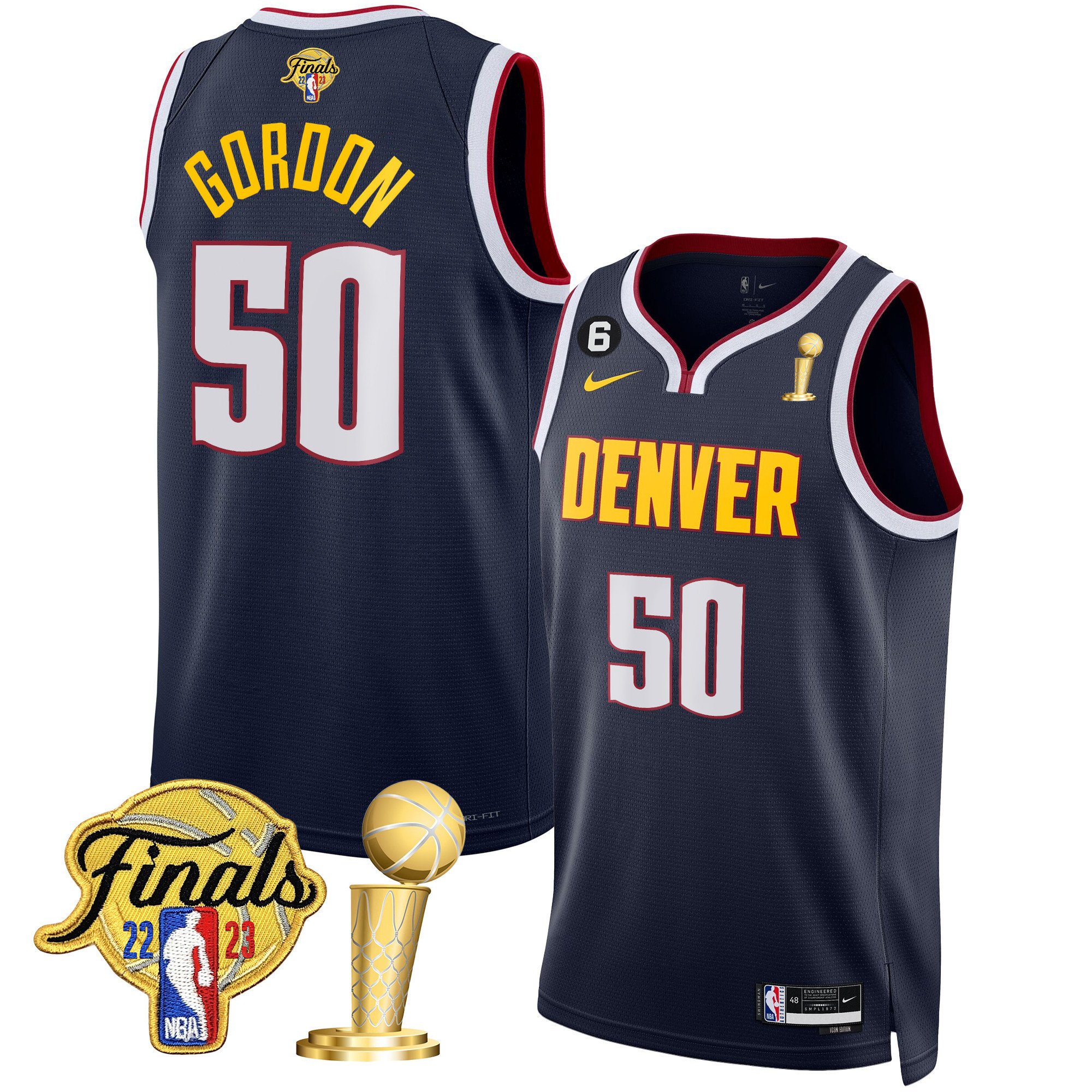 Aaron Gordon Youth's Denver Nuggets 2023 Finals & Champions Patch Icon Jersey - All Stitched