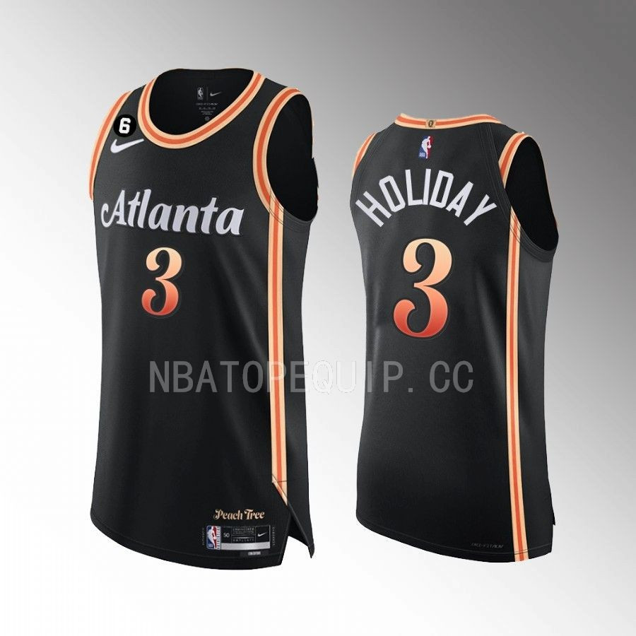 Aaron Holiday 3 Atlanta Hawks 2022-23 City Edition Stitched Jersey Black