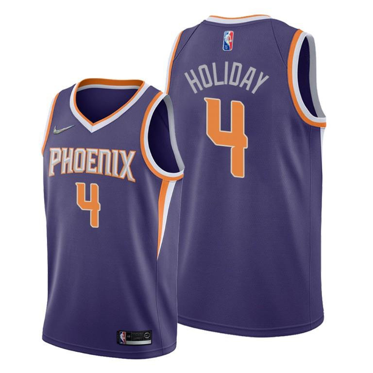 Aaron Holiday 4 Phoenix Suns 2022 Icon Edition Purple Stitched Jersey Diamond Badge – Men Stitched Jersey