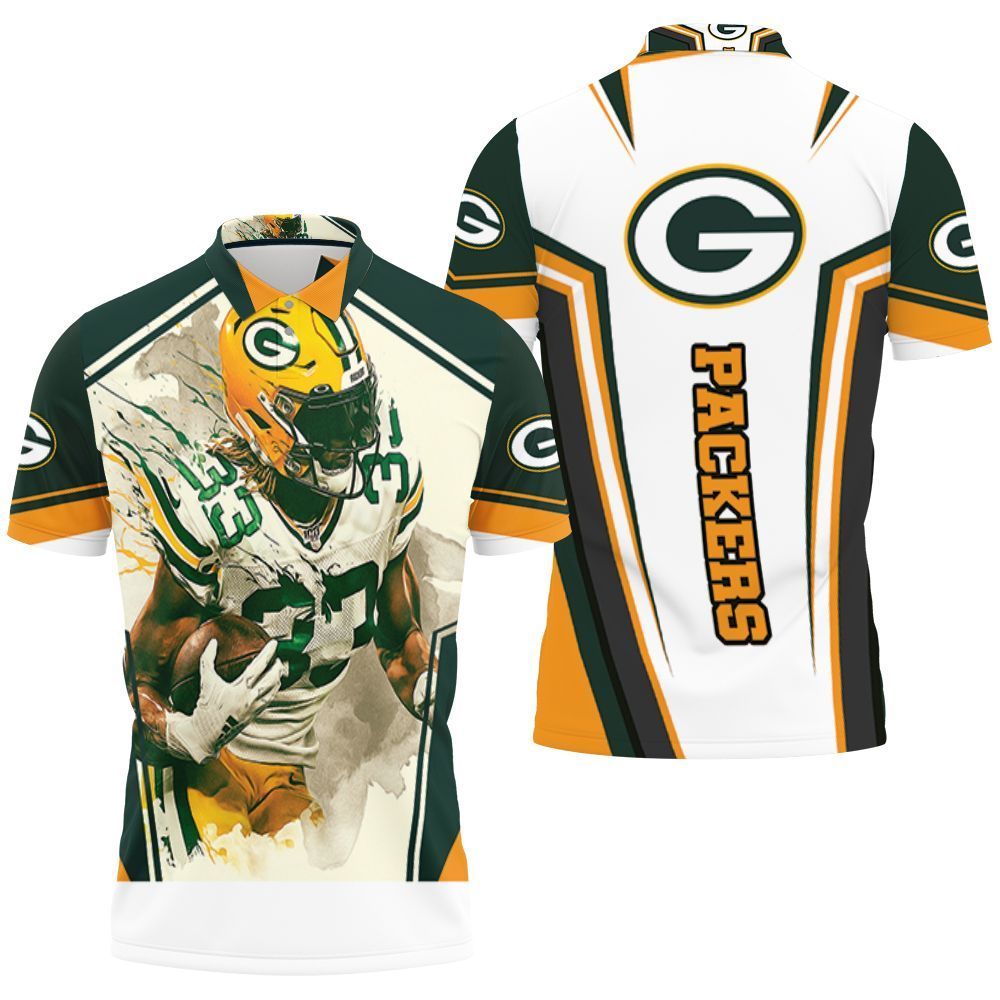 Aaron Jones 33 Green Bay Packers Nfc North Division Champions Super Bowl 2021 3D Polo Shirt