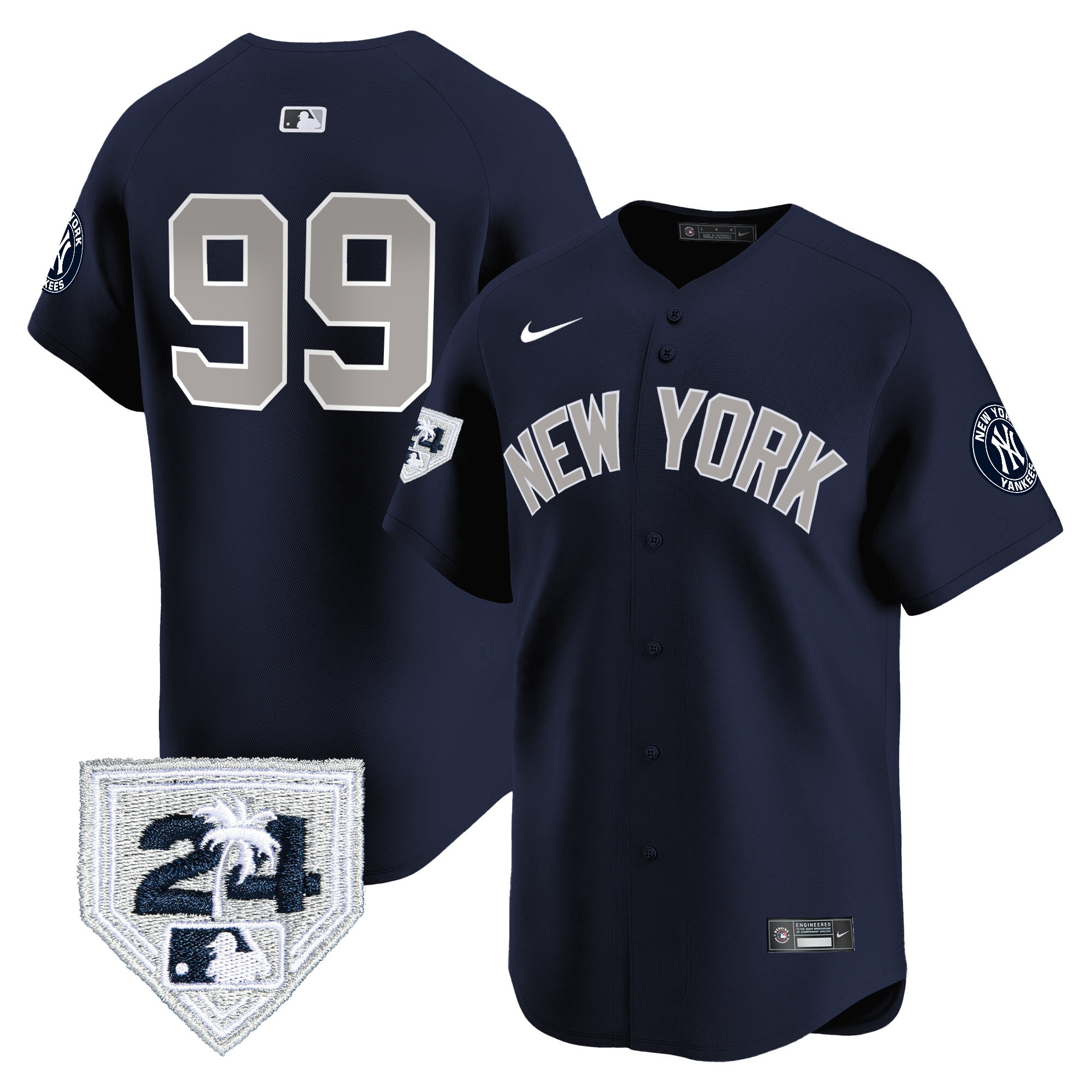 Aaron Judge Men's New York Yankees 2024 Spring Training Patch Vapor Premier Limited V5 Alternate Jersey - All Stitched