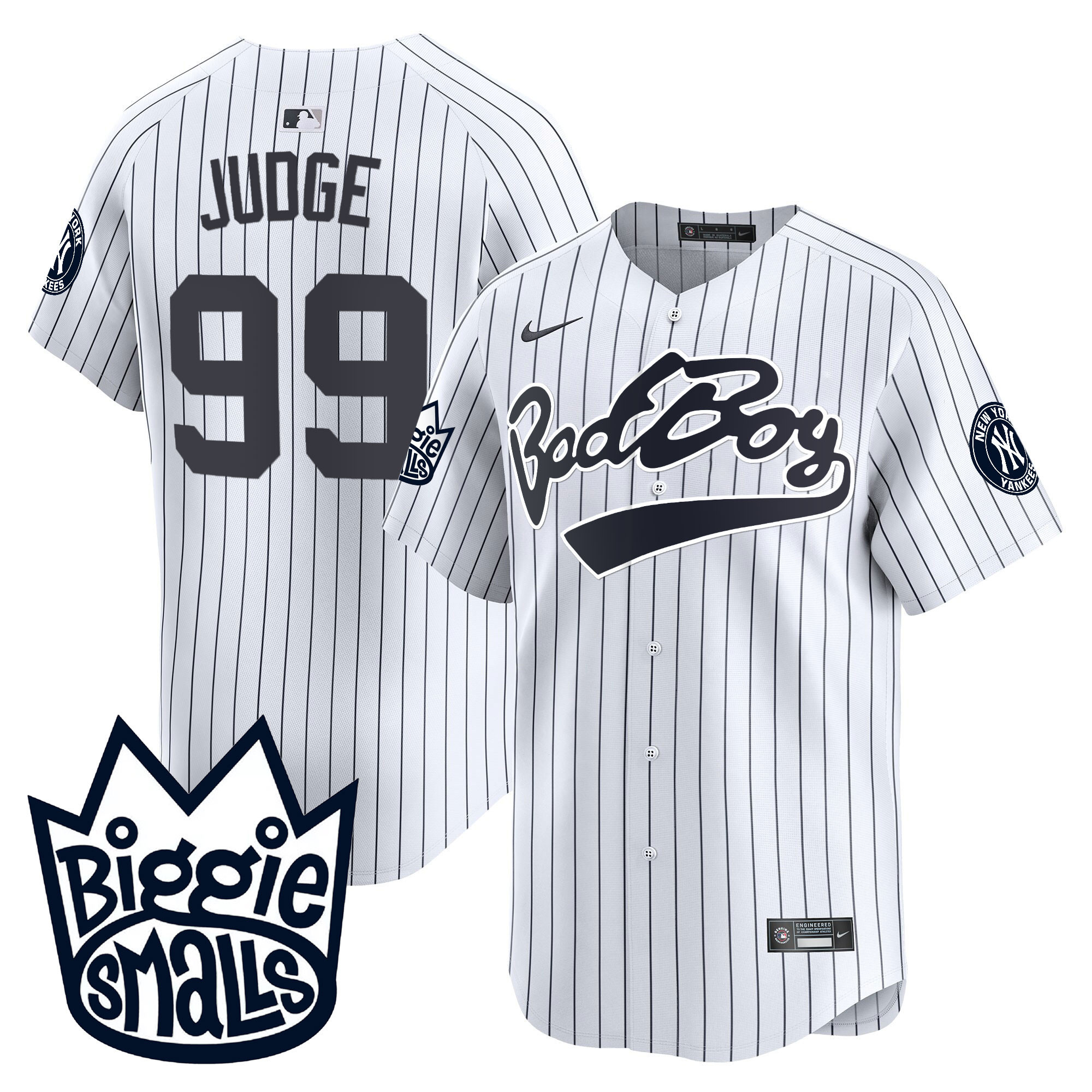 Aaron Judge Men's New York Yankees Biggie Smalls Vapor Premier Limited White Jersey - All Stitched