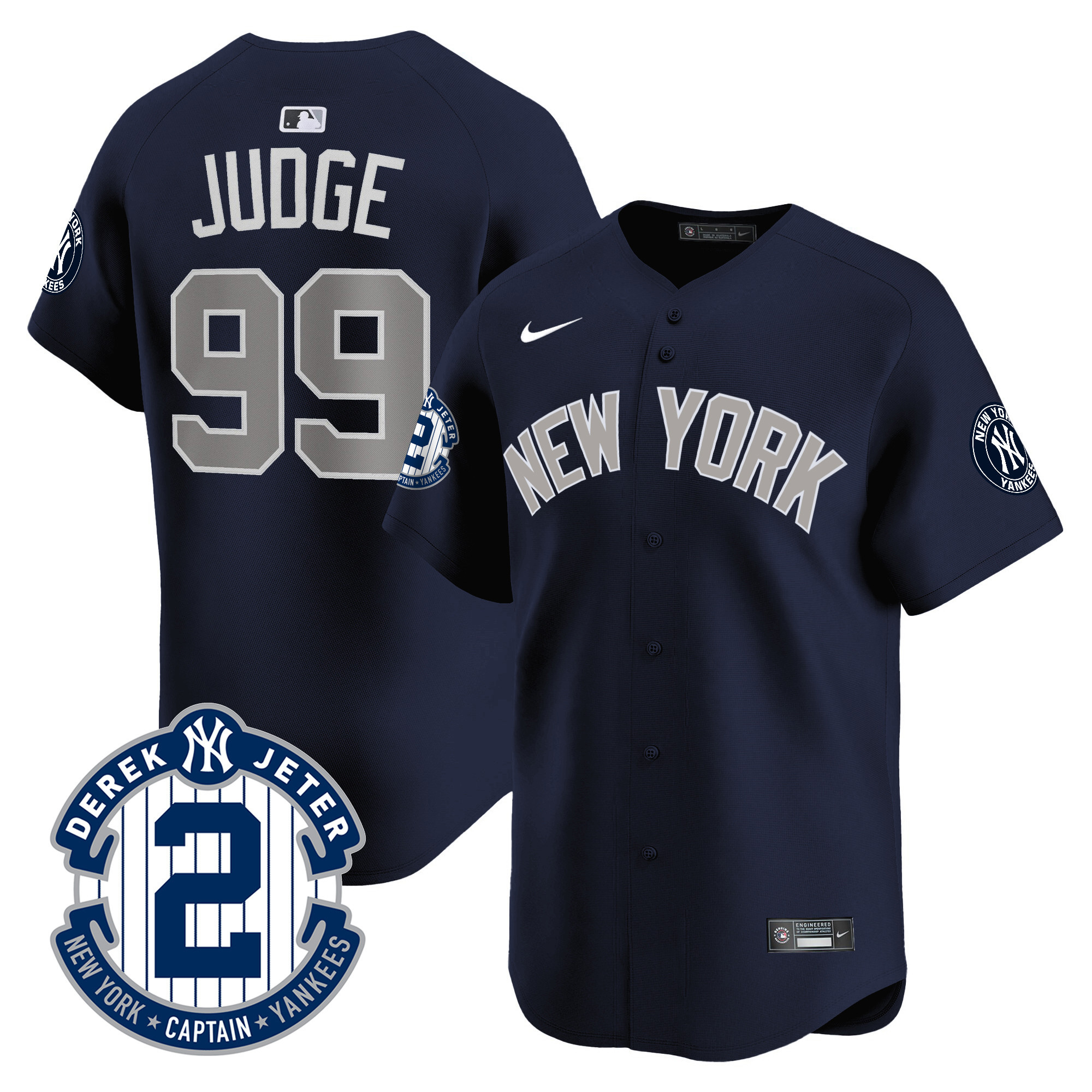 Aaron Judge Men's New York Yankees Derek Jeter Patch Vapor Premier Limited Alternate Jersey - All Stitched