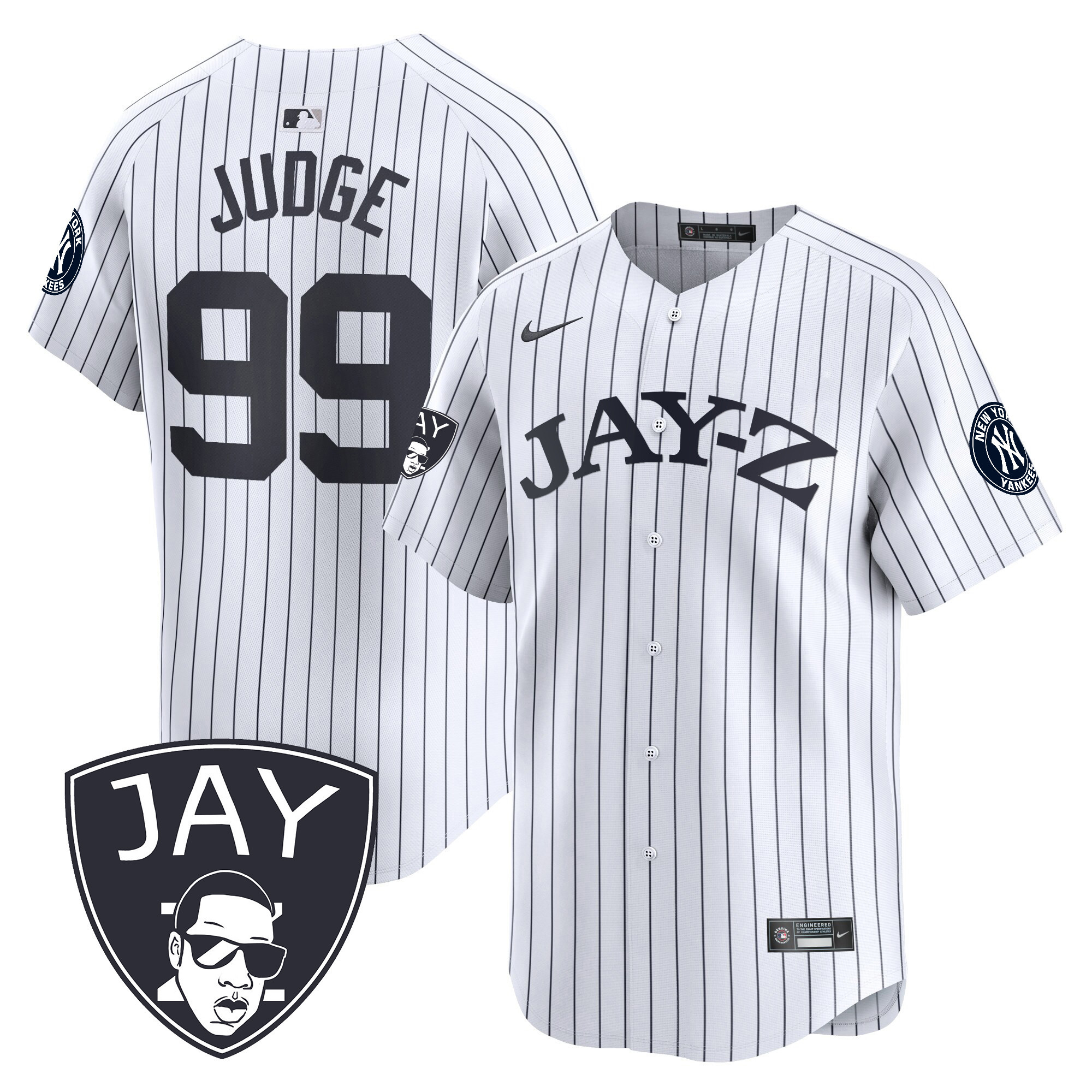 Aaron Judge Men's New York Yankees Jay-Z Vapor Premier Limited White Jersey - All Stitched