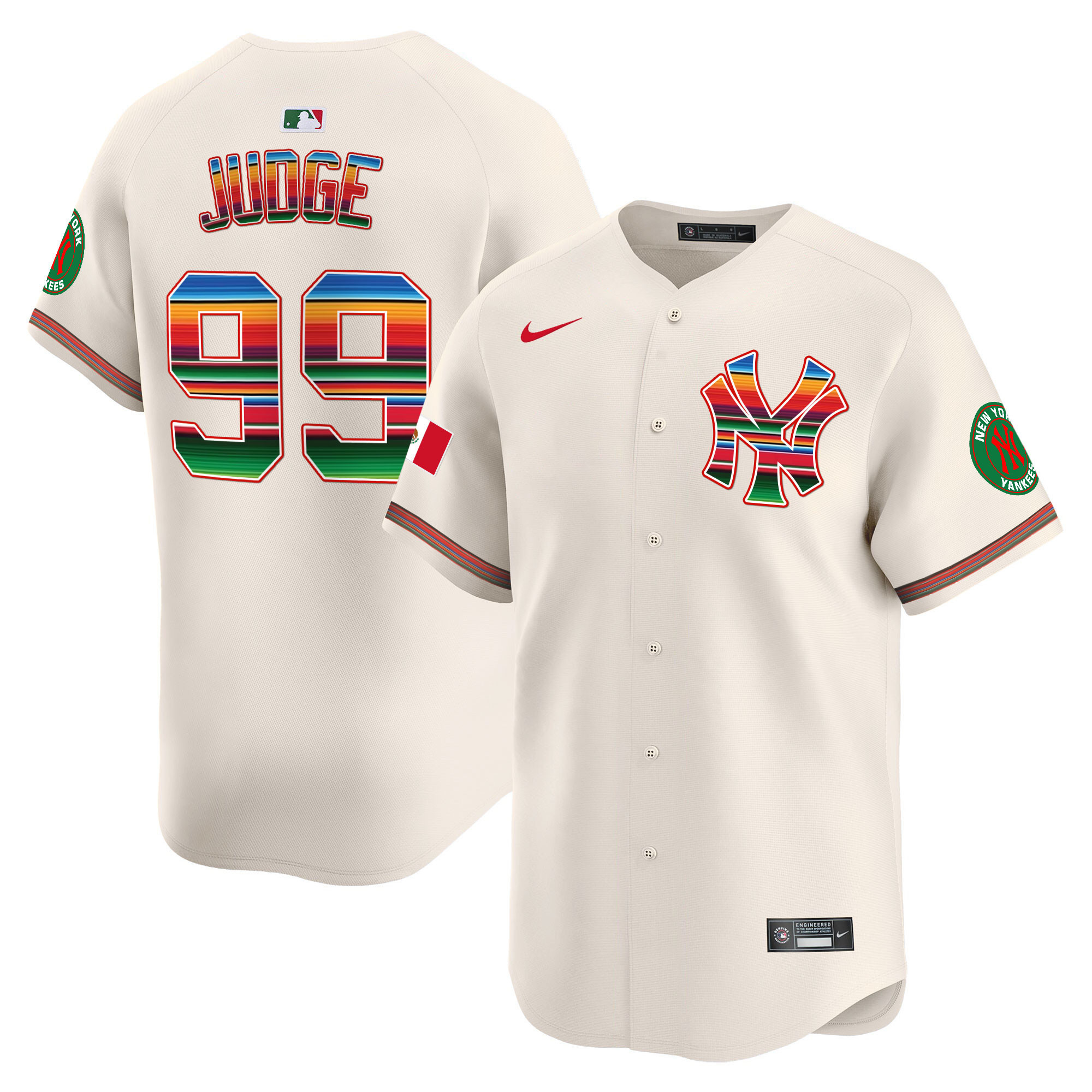Aaron Judge Men's New York Yankees Mexico Vapor Premier Limited Cream Jersey - All Stitched