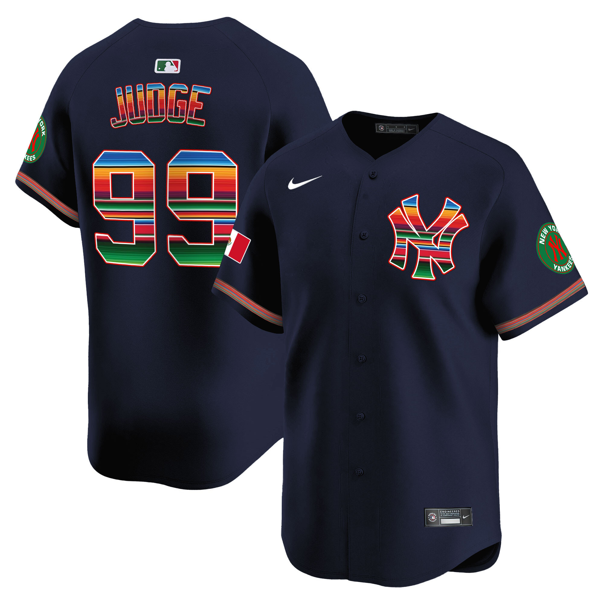 Aaron Judge Men's New York Yankees Mexico Vapor Premier Limited Navy Jersey - All Stitched