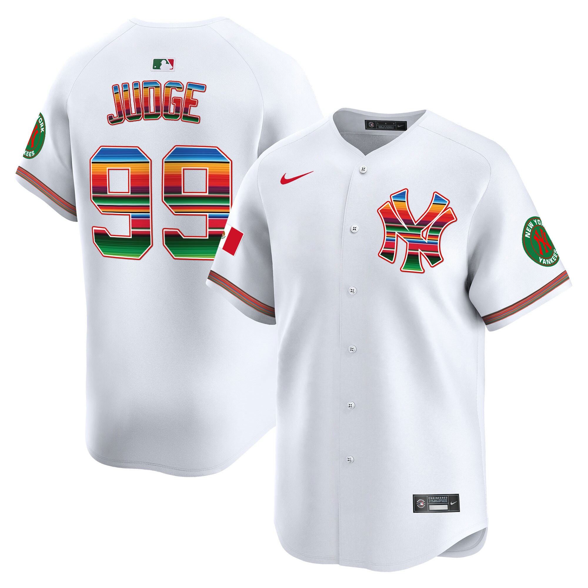 Aaron Judge Men's New York Yankees Mexico Vapor Premier Limited White Jersey - All Stitched