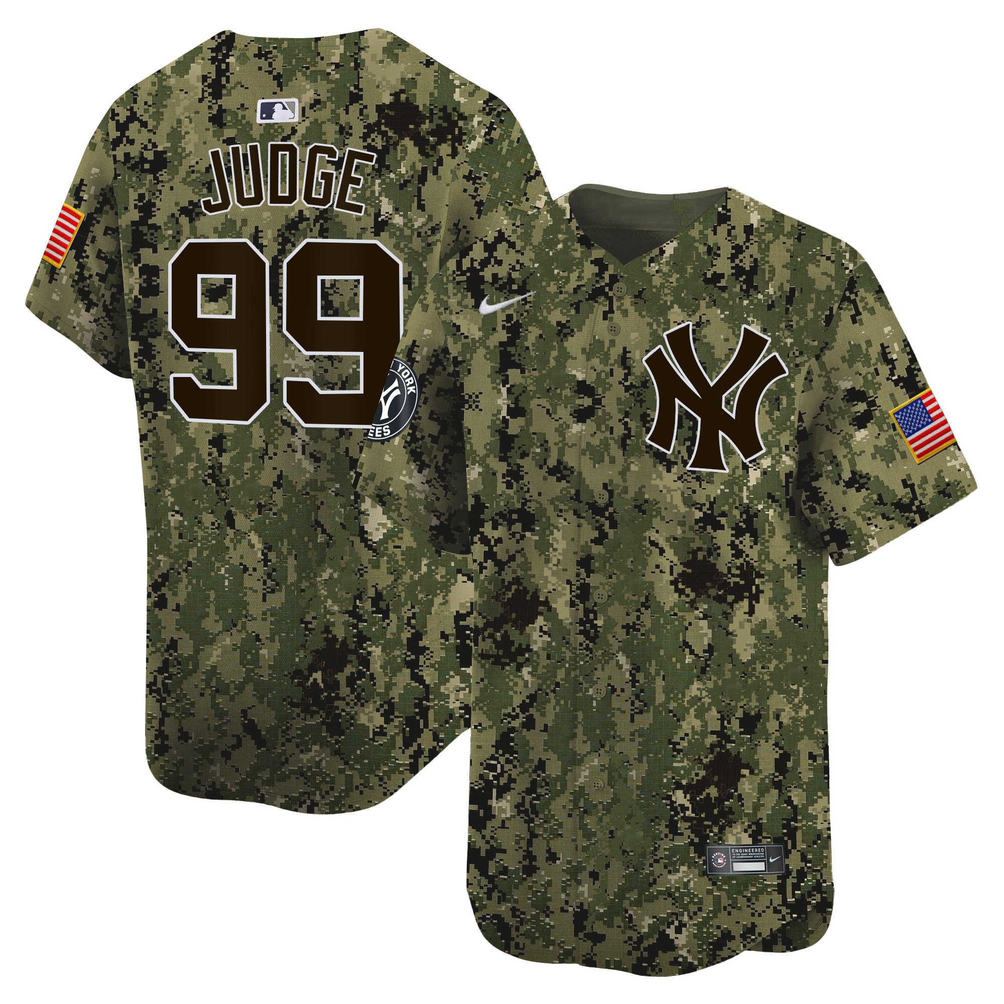 Aaron Judge Men's New York Yankees USMC Alternate Vapor Premier Limited Woodland Jersey - All Stitched
