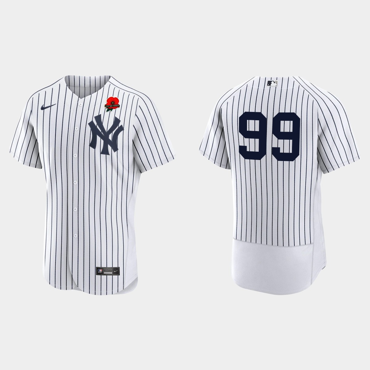 Aaron Judge New York Yankees 2022 Memorial Day Poppy Patch Jersey – White