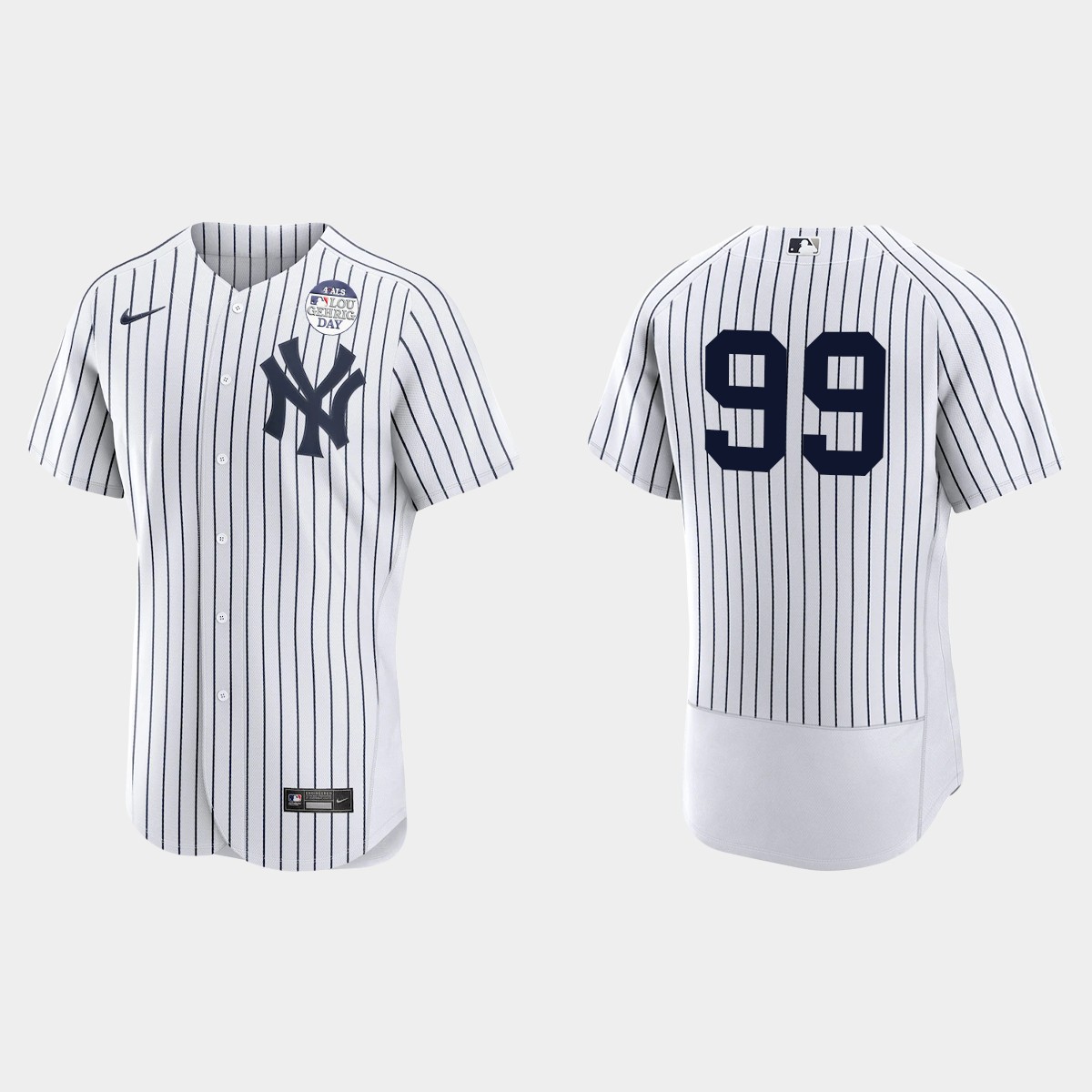 Aaron Judge New York Yankees 4 ALS Lou Gehrig Day Jersey – White