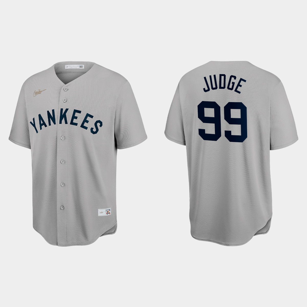 Aaron Judge New York Yankees Cooperstown Throwback Jersey – Gray