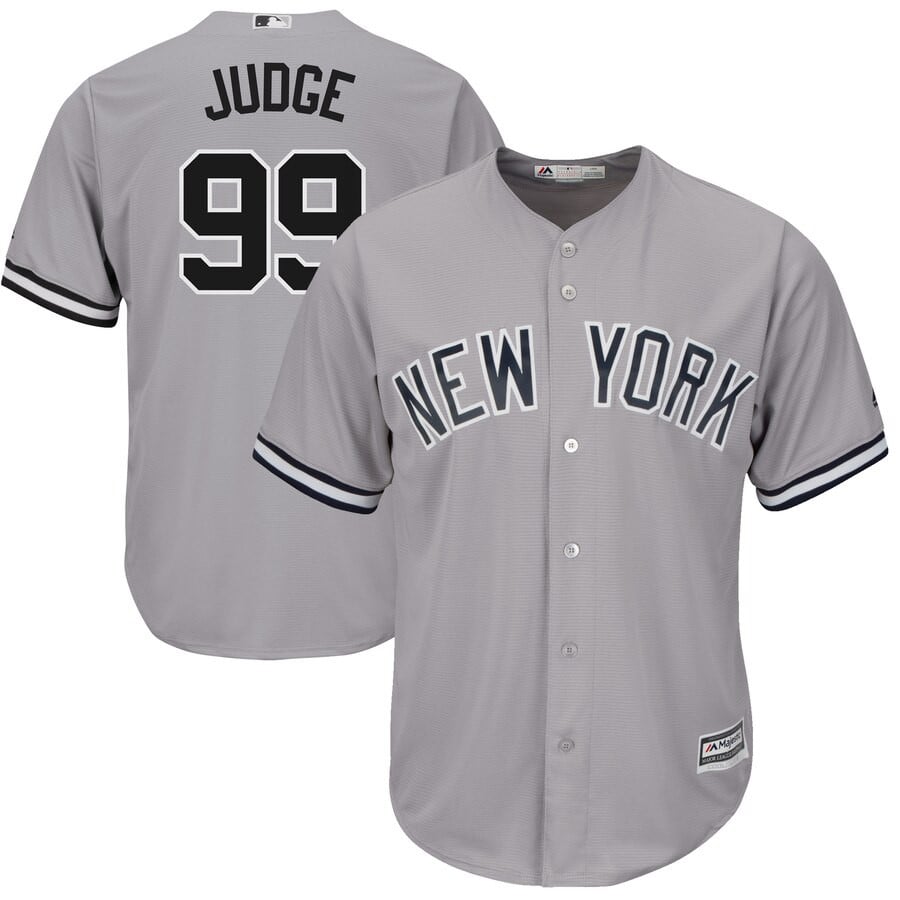 Aaron Judge New York Yankees Majestic Big And Tall Cool Base Player Stitched Jersey – Gray