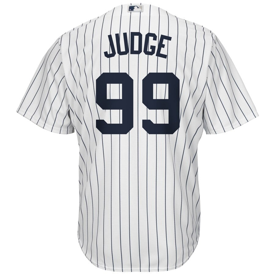Aaron Judge New York Yankees Majestic Home Cool Base Player Stitched Jersey – White Navy