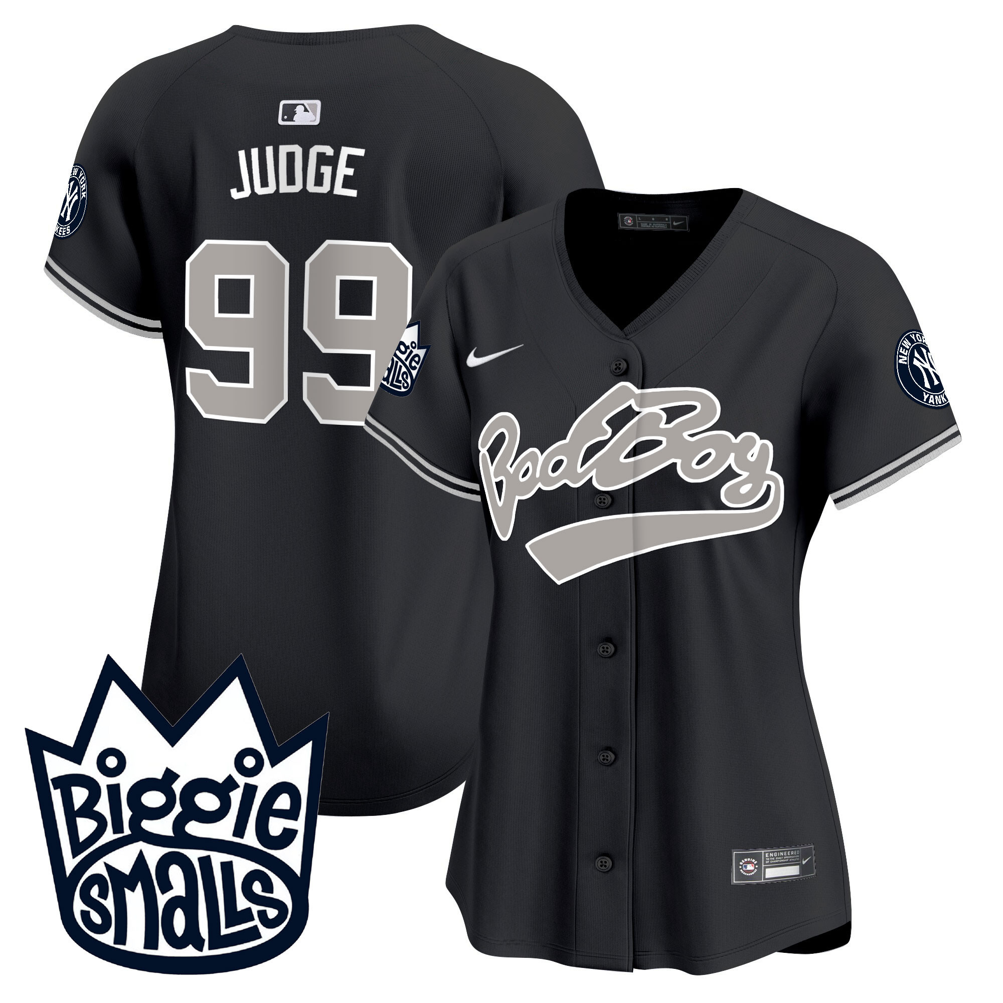 Aaron Judge Women's New York Yankees Biggie Smalls Vapor Premier Limited Black Jersey - All Stitched