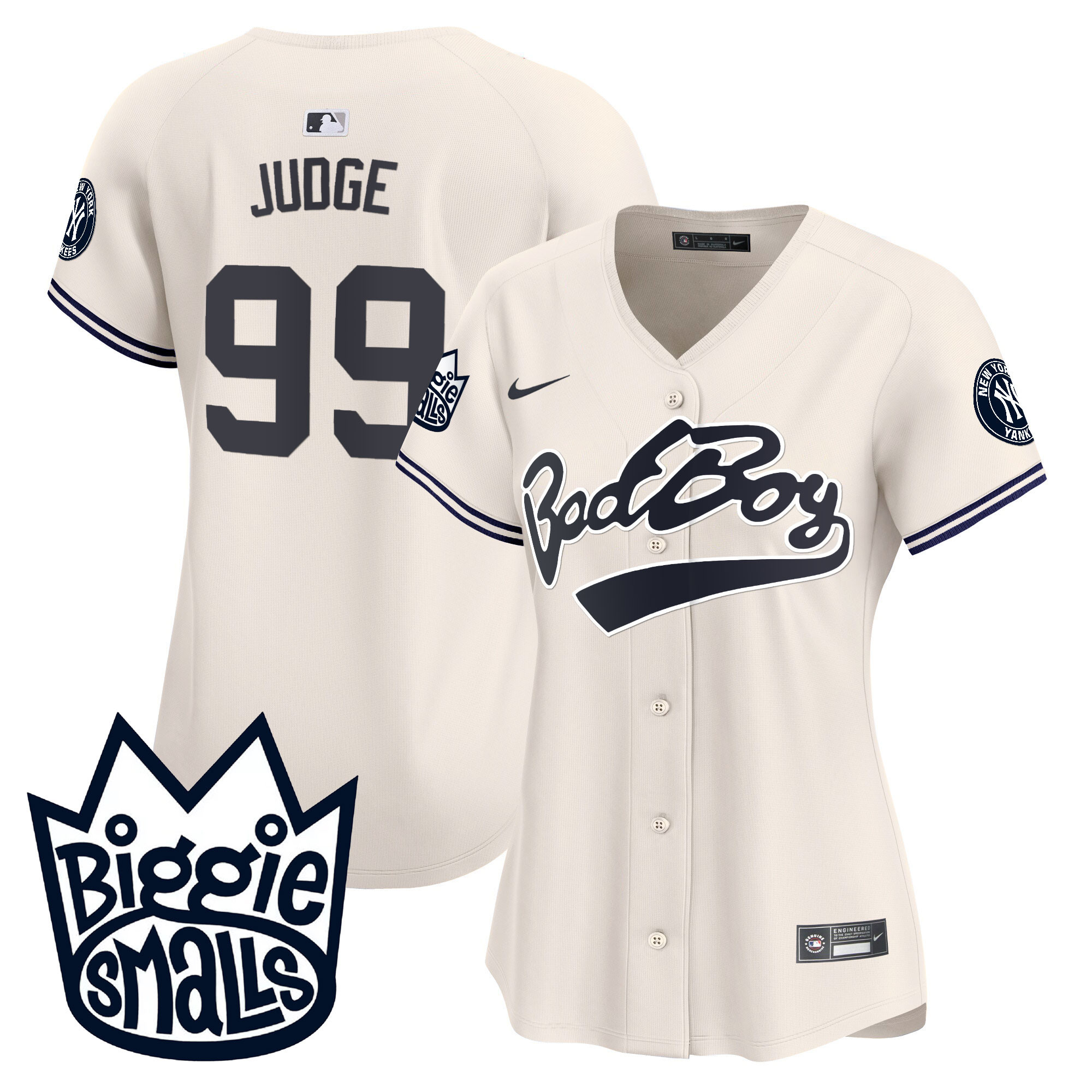 Aaron Judge Women's New York Yankees Biggie Smalls Vapor Premier Limited Cream Jersey - All Stitched