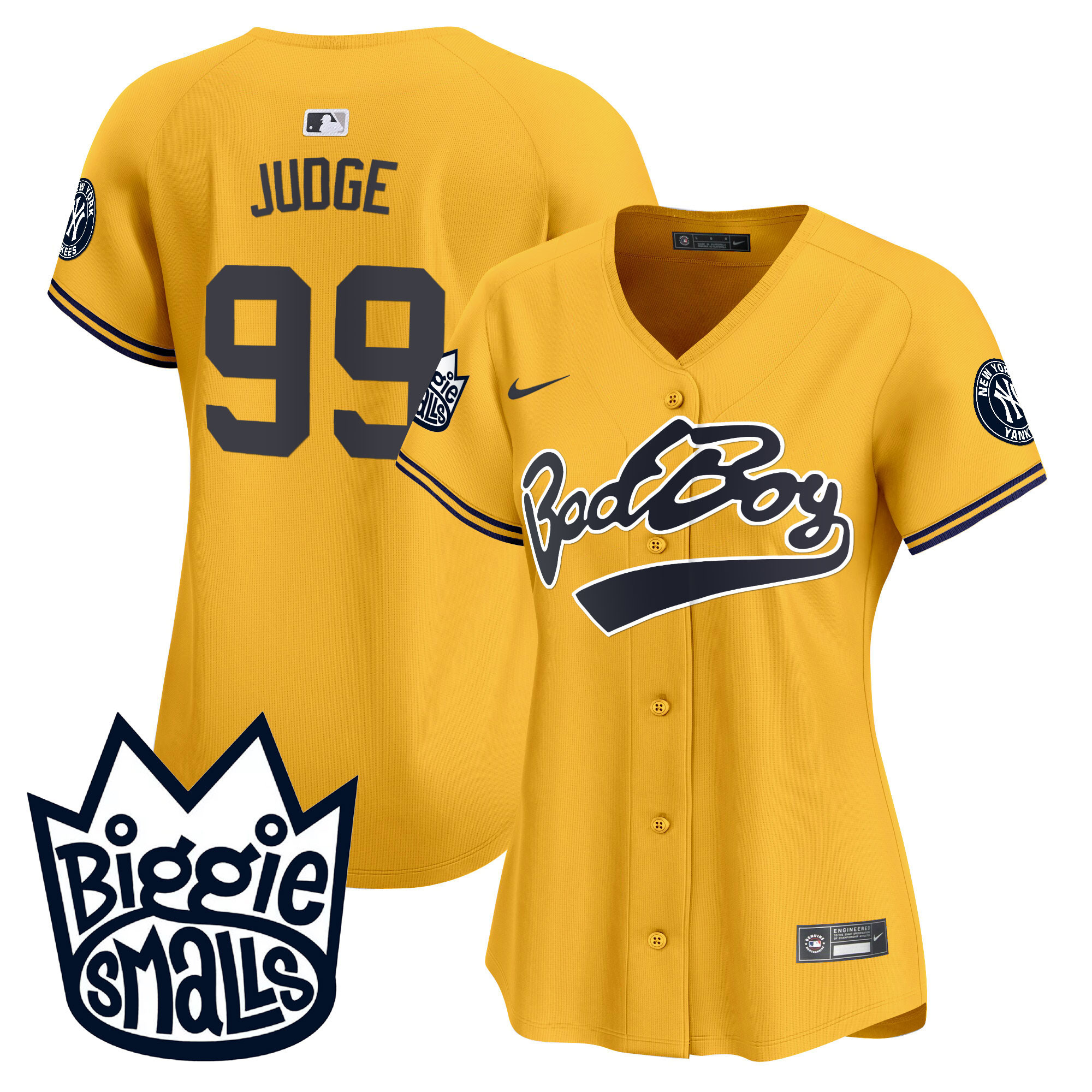 Aaron Judge Women's New York Yankees Biggie Smalls Vapor Premier Limited Gold Jersey - All Stitched