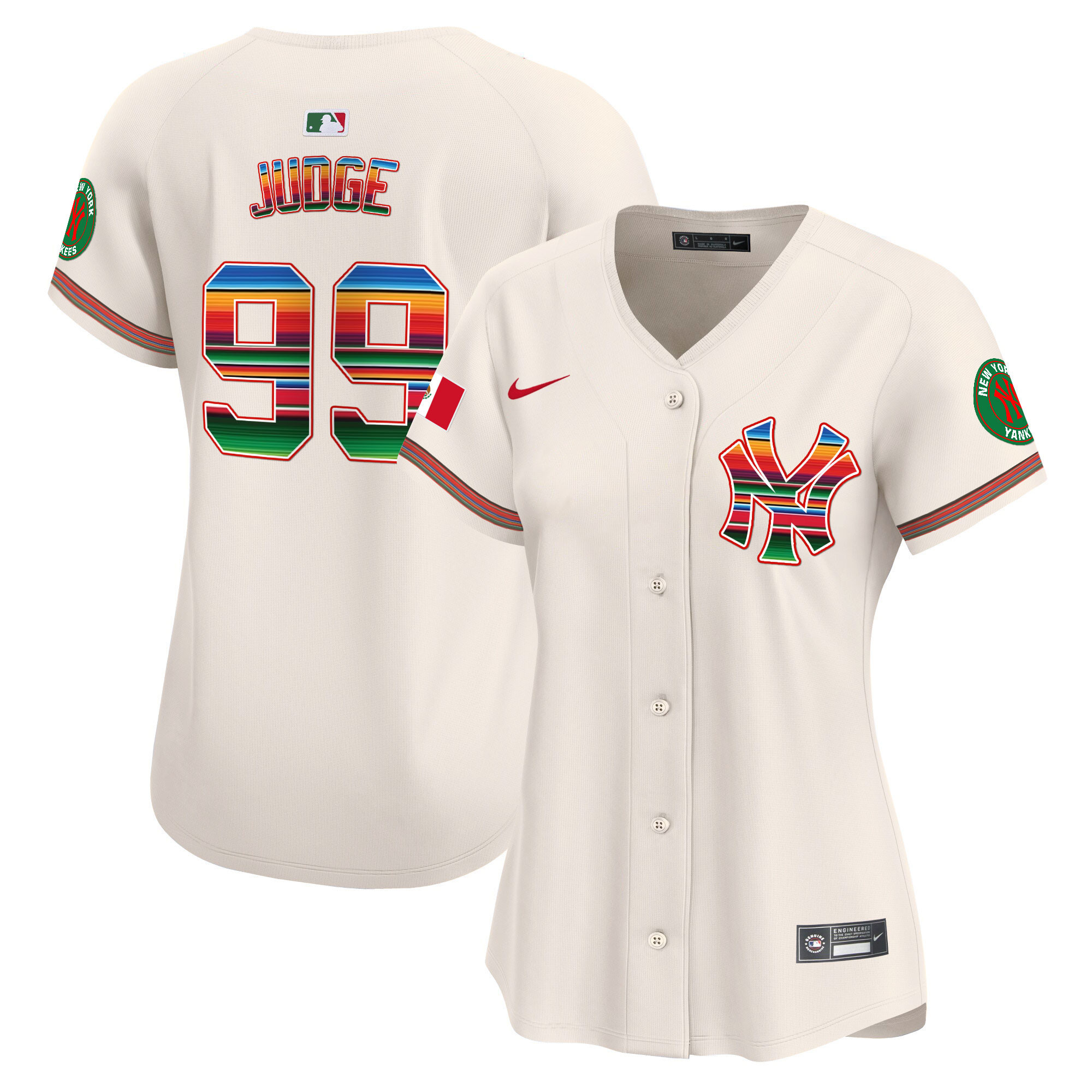 Aaron Judge Women's New York Yankees Mexico Vapor Premier Limited Cream Jersey - All Stitched