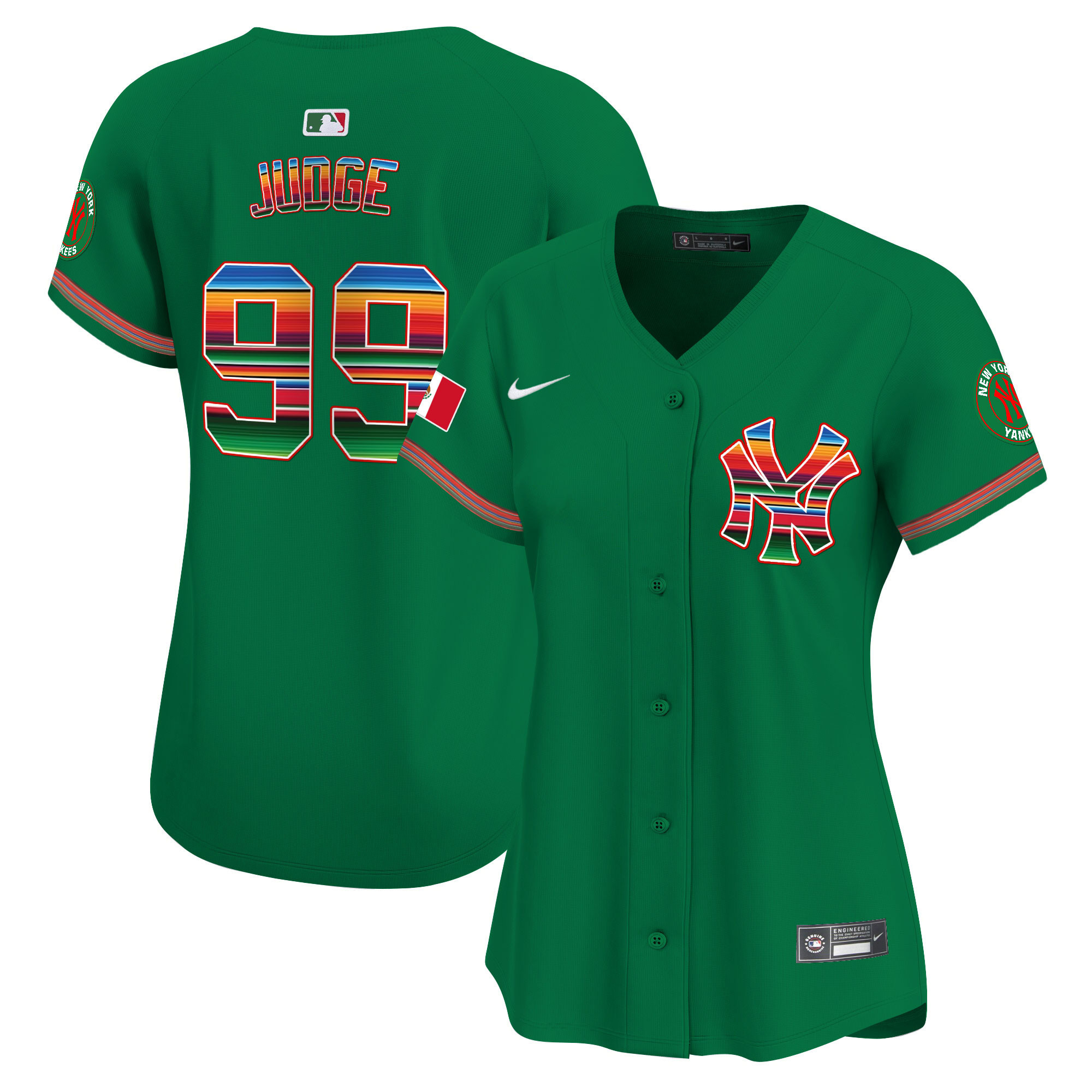 Aaron Judge Women's New York Yankees Mexico Vapor Premier Limited Green Jersey - All Stitched