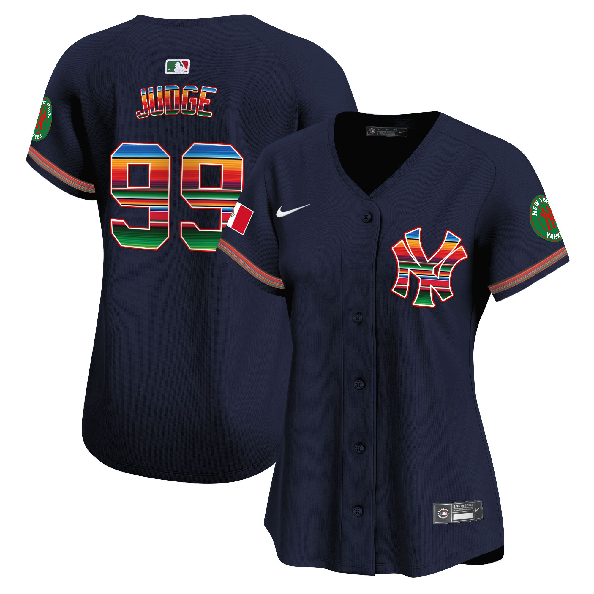 Aaron Judge Women's New York Yankees Mexico Vapor Premier Limited Navy Jersey - All Stitched