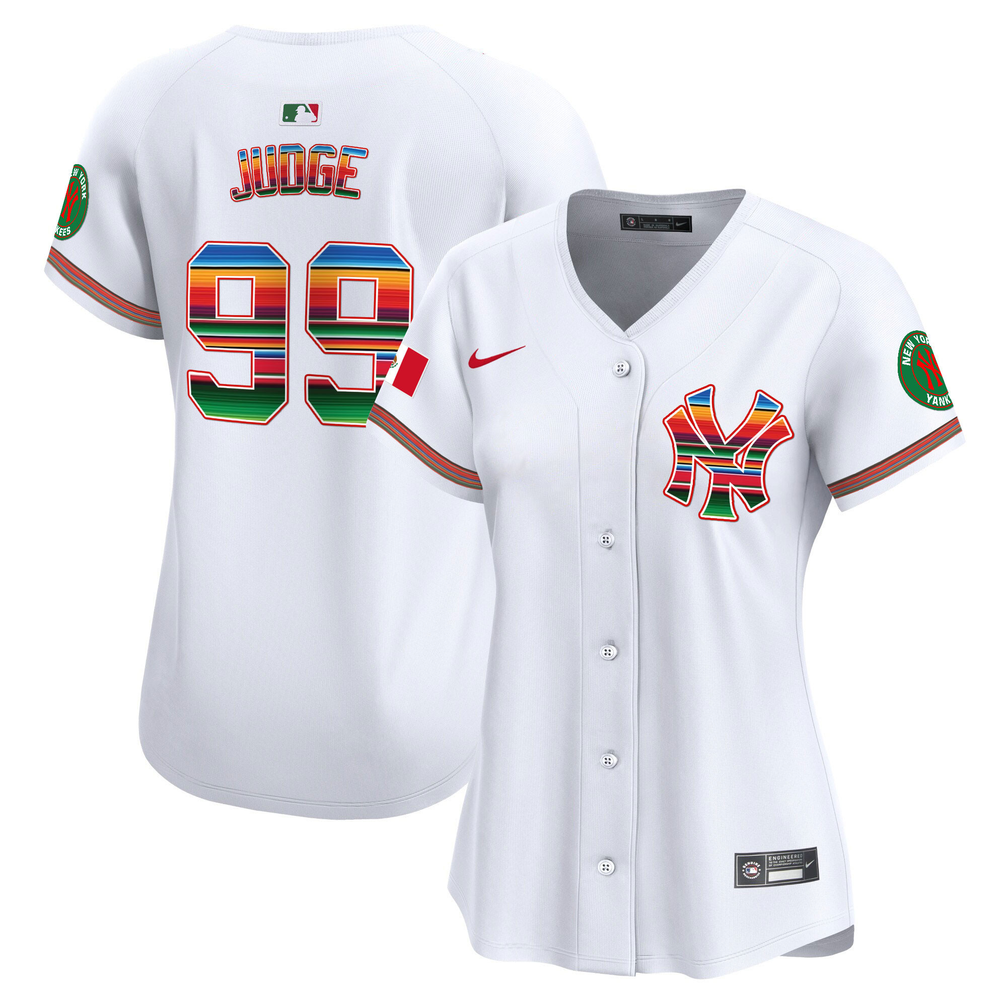 Aaron Judge Women's New York Yankees Mexico Vapor Premier Limited White Jersey - All Stitched