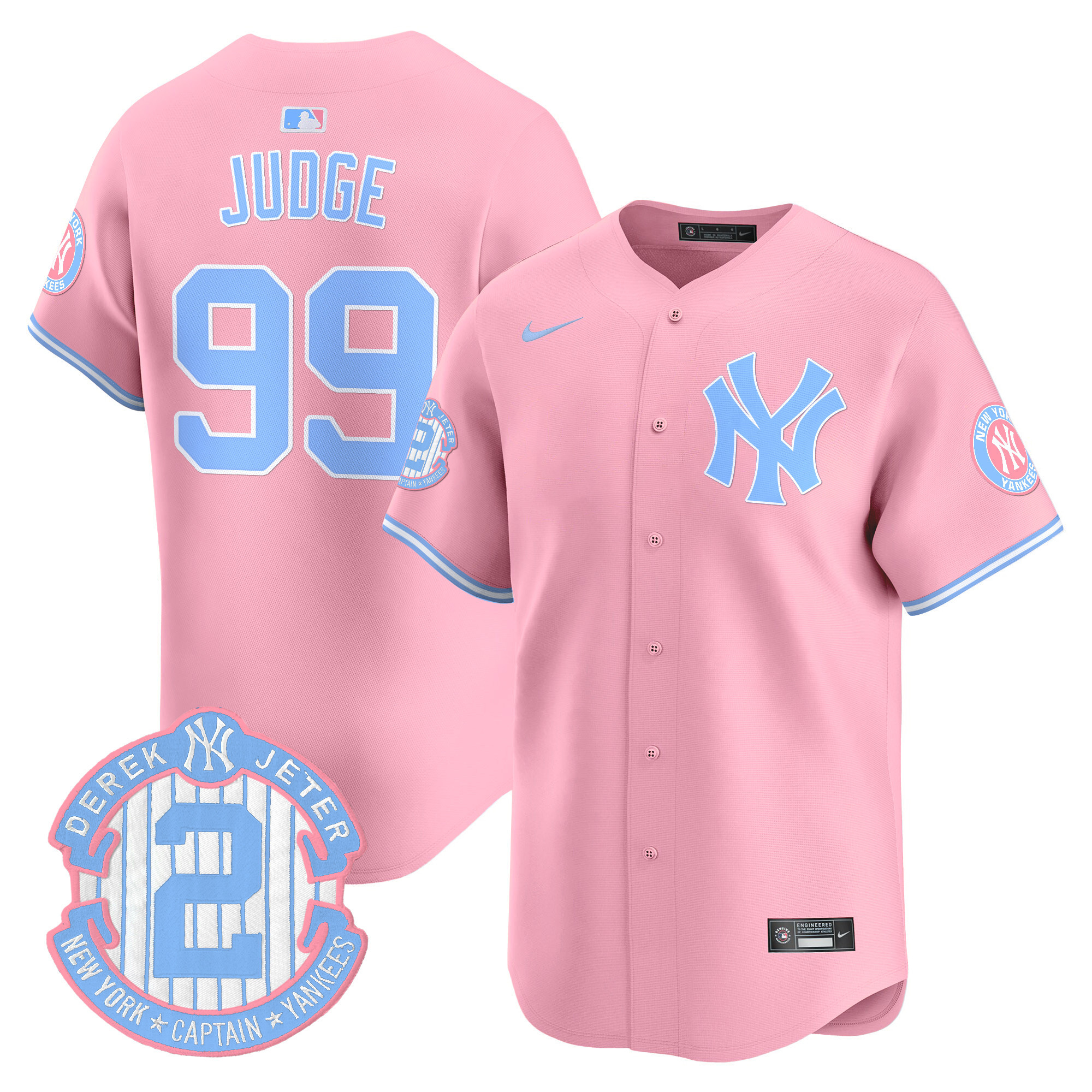 Aaron JudgeUnisex New York Yankees Bubblegum Pink Vapor Premier Limited Pink Jersey - All Stitched