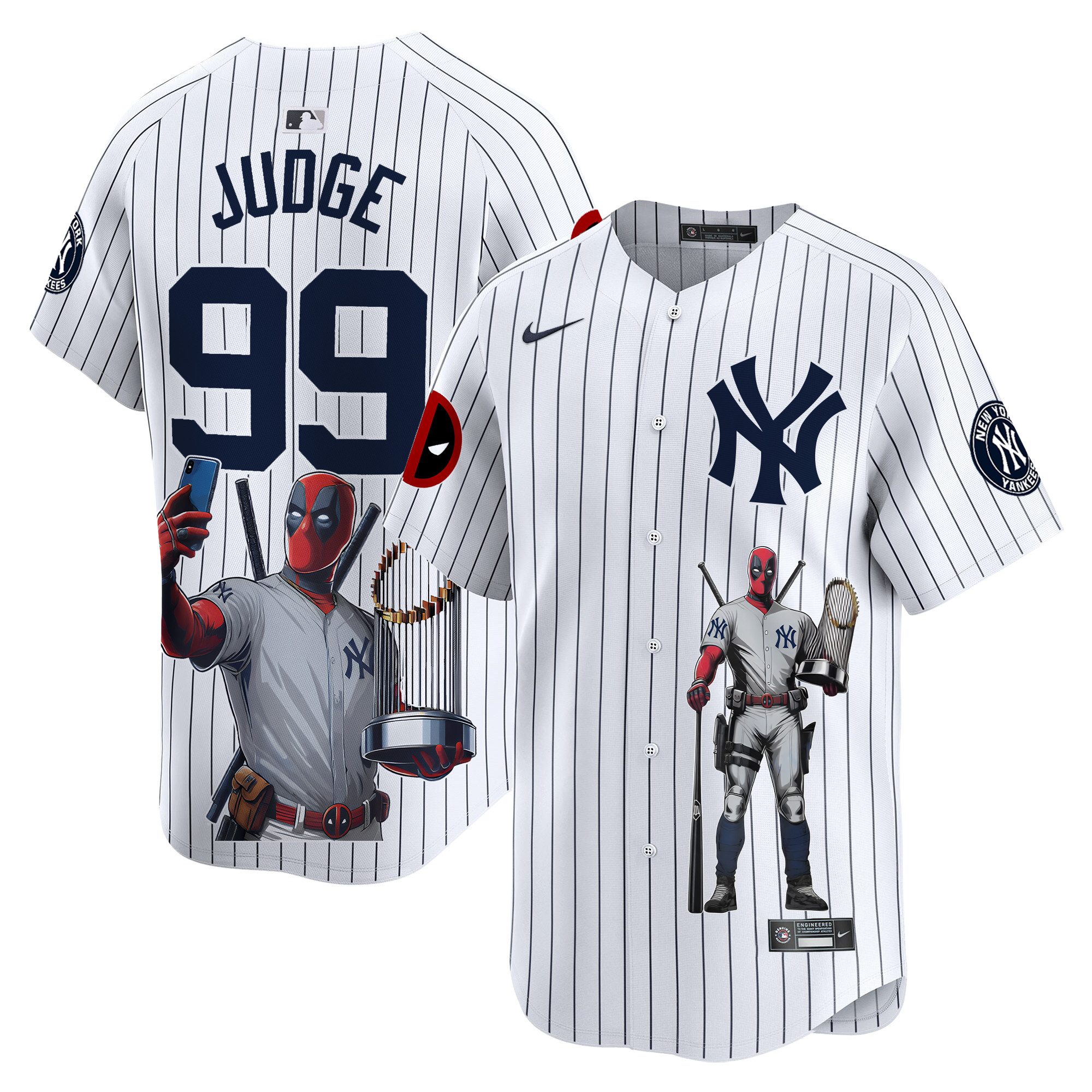 Aaron JudgeUnisex New York Yankees Deadpool Premier Limited White Jersey - Printed