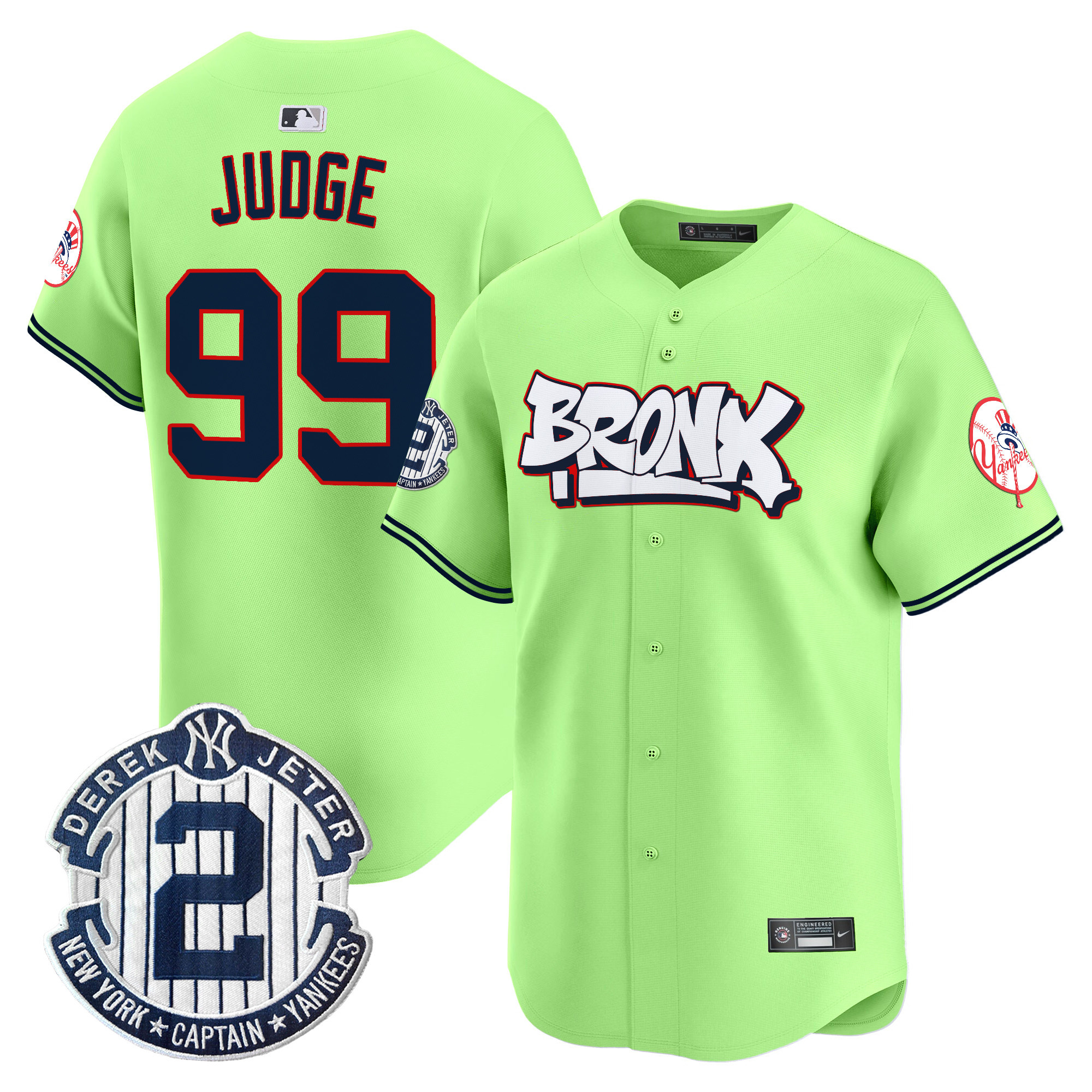 Aaron JudgeUnisex New York Yankees The Bronx Graffiti Vapor Premier Limited Green Jersey V4 - All Stitched