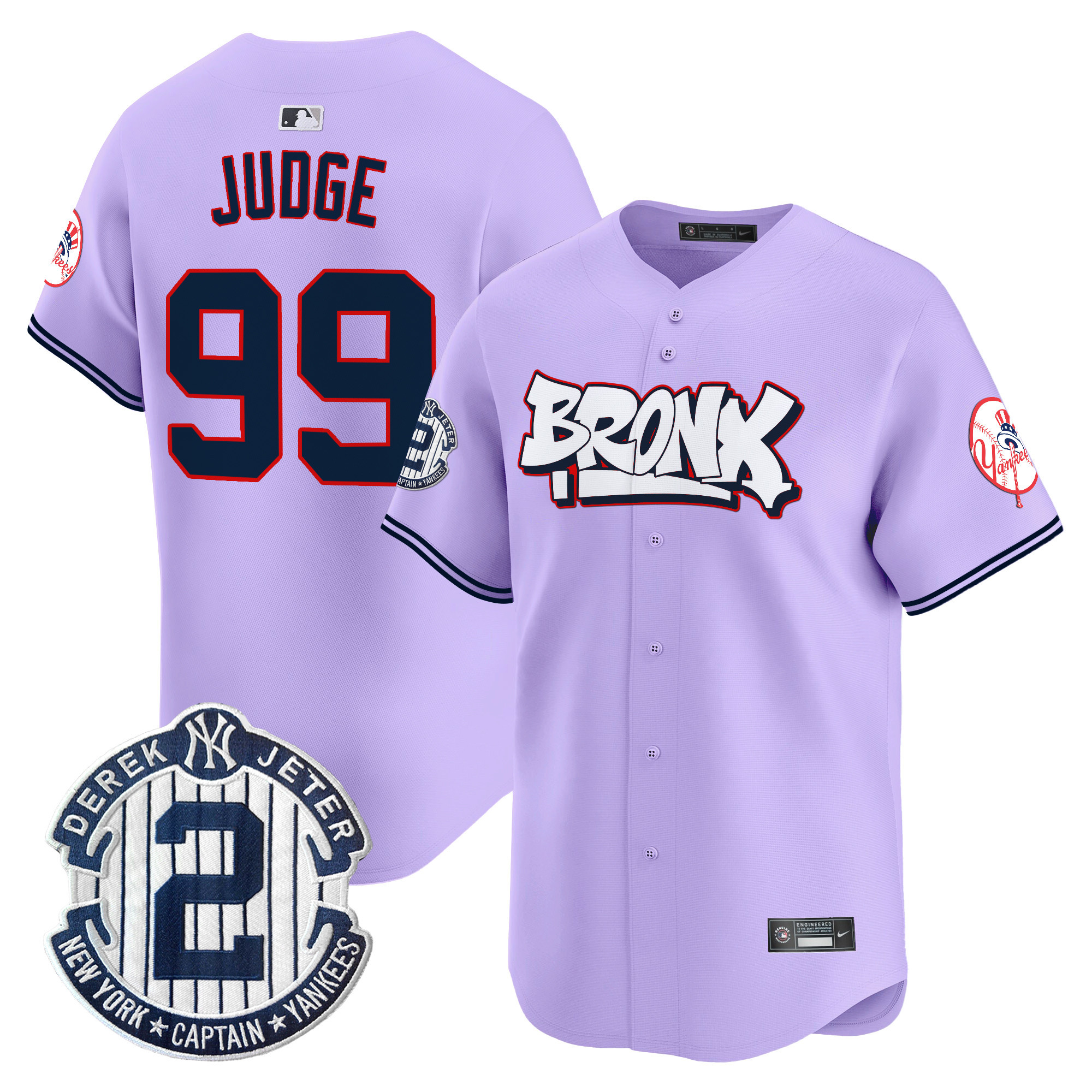 Aaron JudgeUnisex New York Yankees The Bronx Graffiti Vapor Premier Limited Purple Jersey V4 - All Stitched