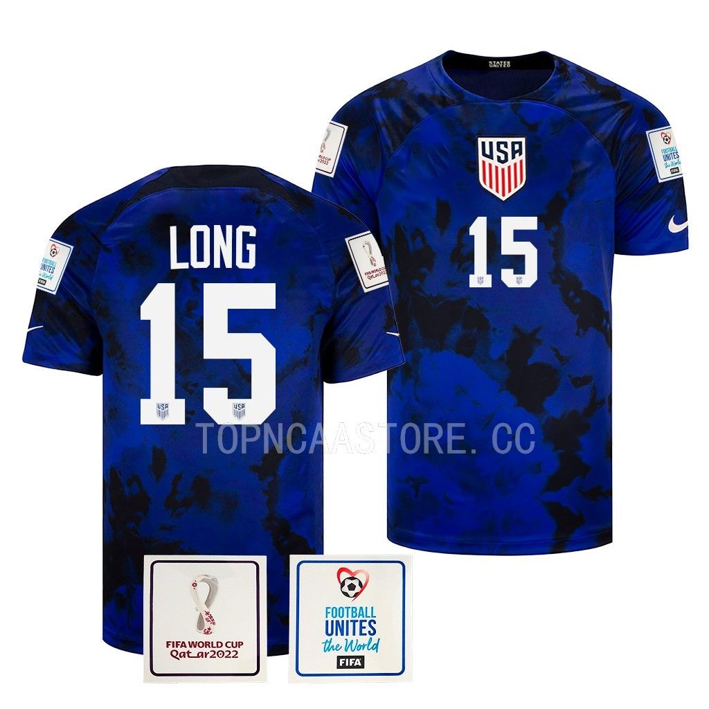 Aaron Long USMNT #15 FIFA World Cup 2022 Blue Qatar Soccer Jersey