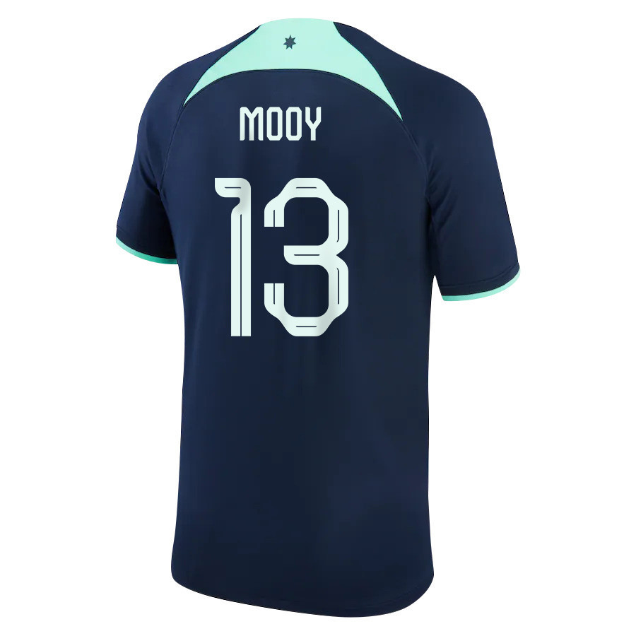 Aaron Mooy 13 Australia National Team FIFA World Cup Qatar 2022 Patch Away Soccer Jersey –