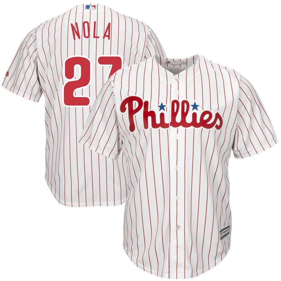 Aaron Nola Philadelphia Phillies Majestic Official Cool Base Player Stitched Jersey – White