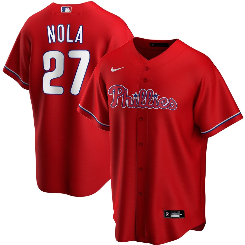Aaron Nola Philadelphia Phillies Nike Alternate 2020 Player Stitched Jersey – Red