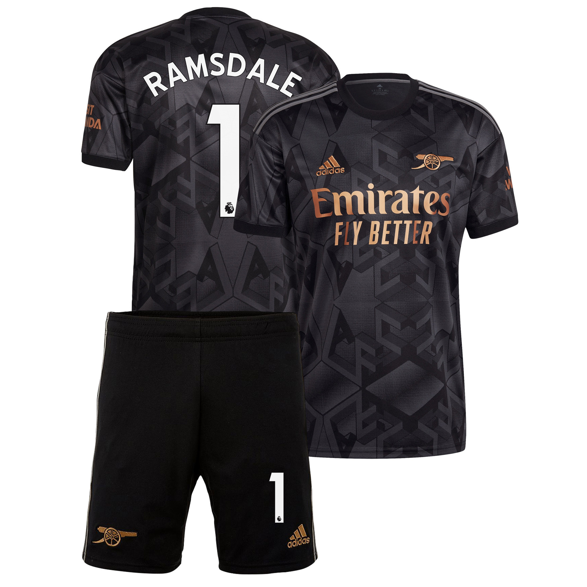 Aaron Ramsdale 1 Arsenal Away Kit 2022 – 2023 Men Soccer Jersey – Black