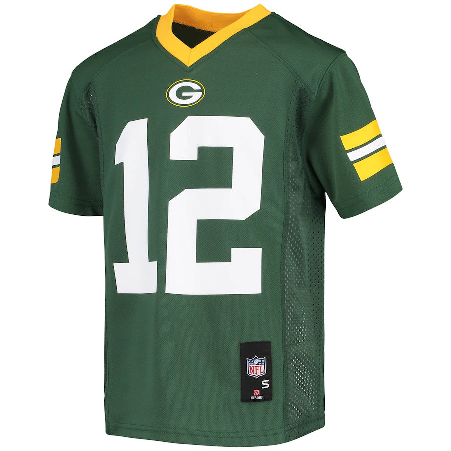 Aaron Rodgers 12 Green Bay Packers Youth Player Stitched Jersey – Green