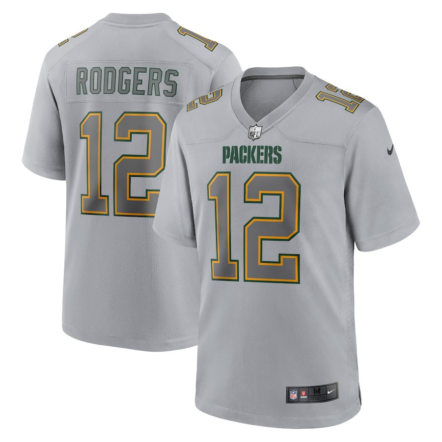 Aaron Rodgers Green Bay Packers Atmosphere Fashion Game Stitched Jersey – Gray