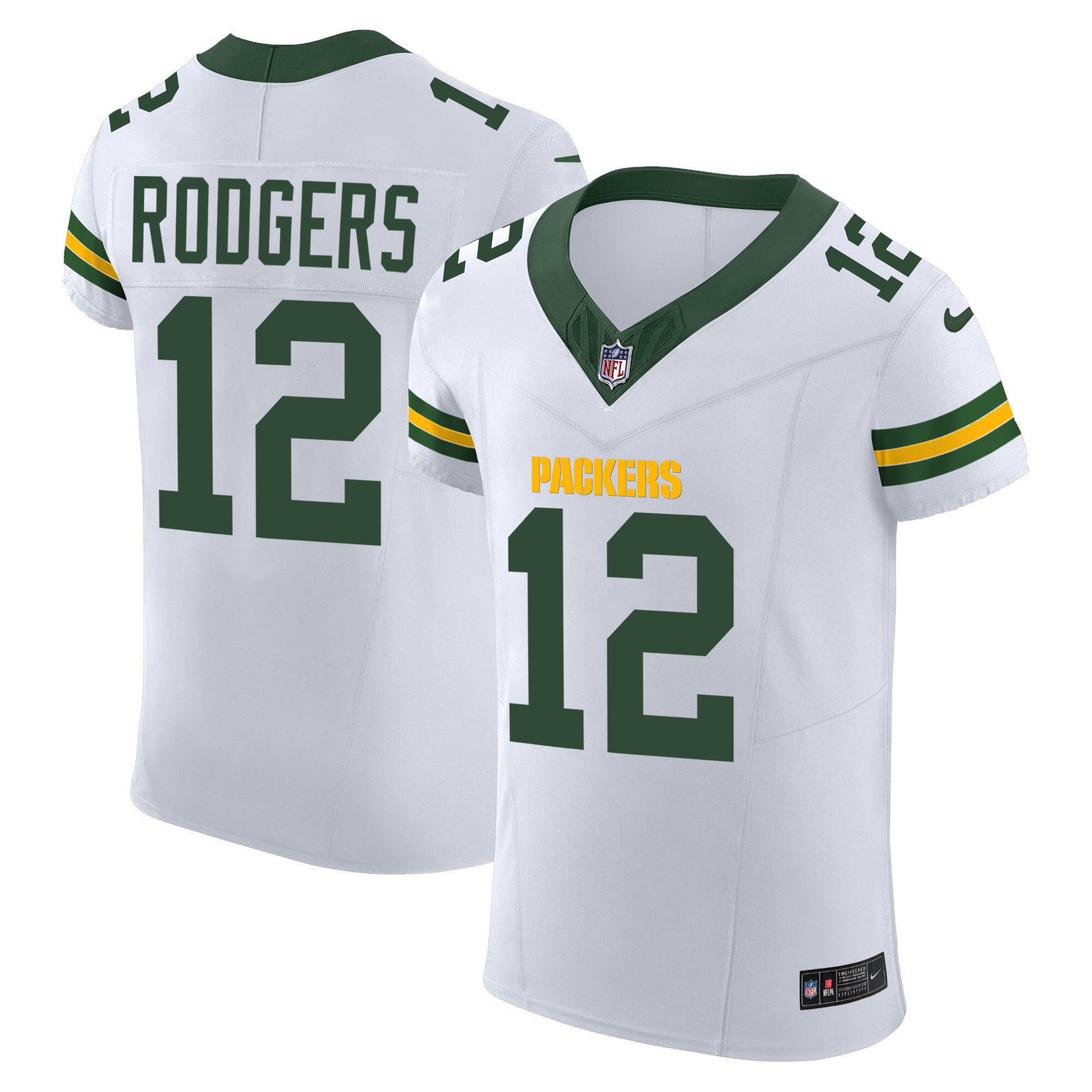 Aaron Rodgers Men's Green Bay Packers Vapor Elite White Jersey - All Stitched 