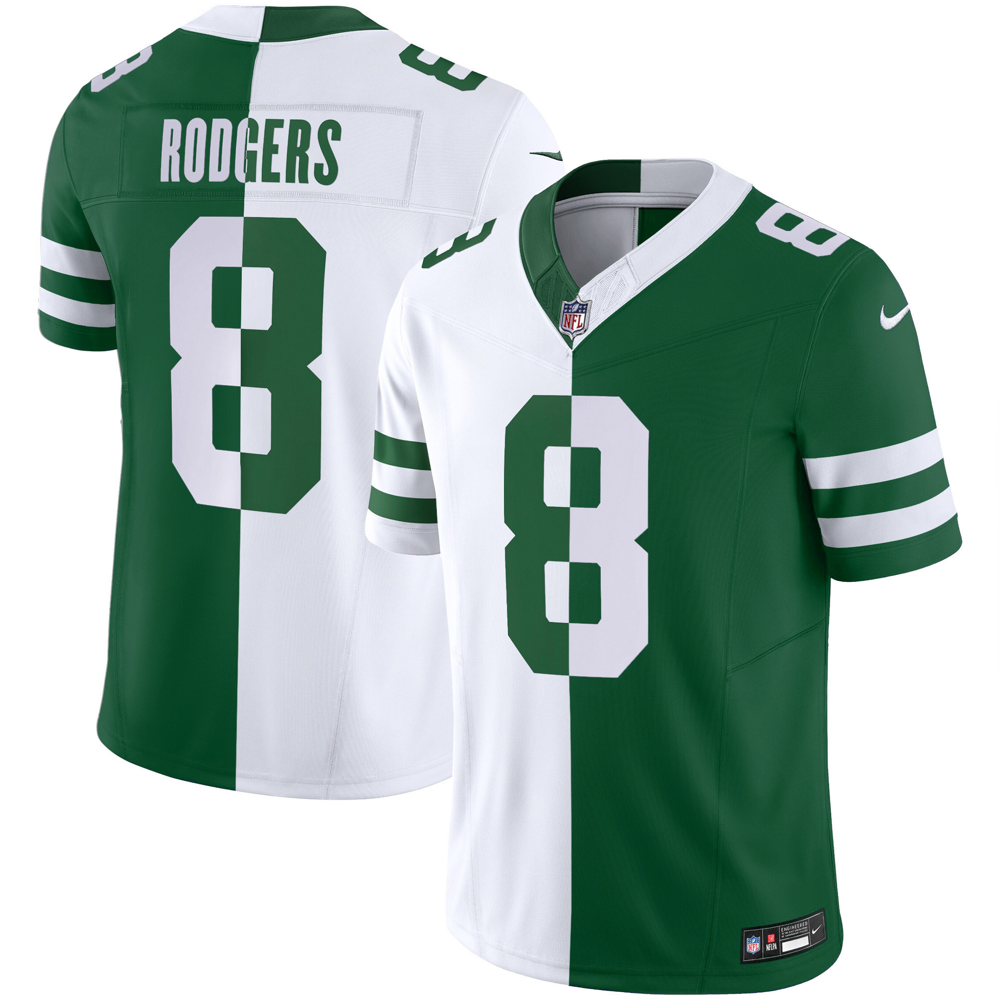 Aaron Rodgers Men's New York Jets Legacy Limited Split Jersey - All Stitched