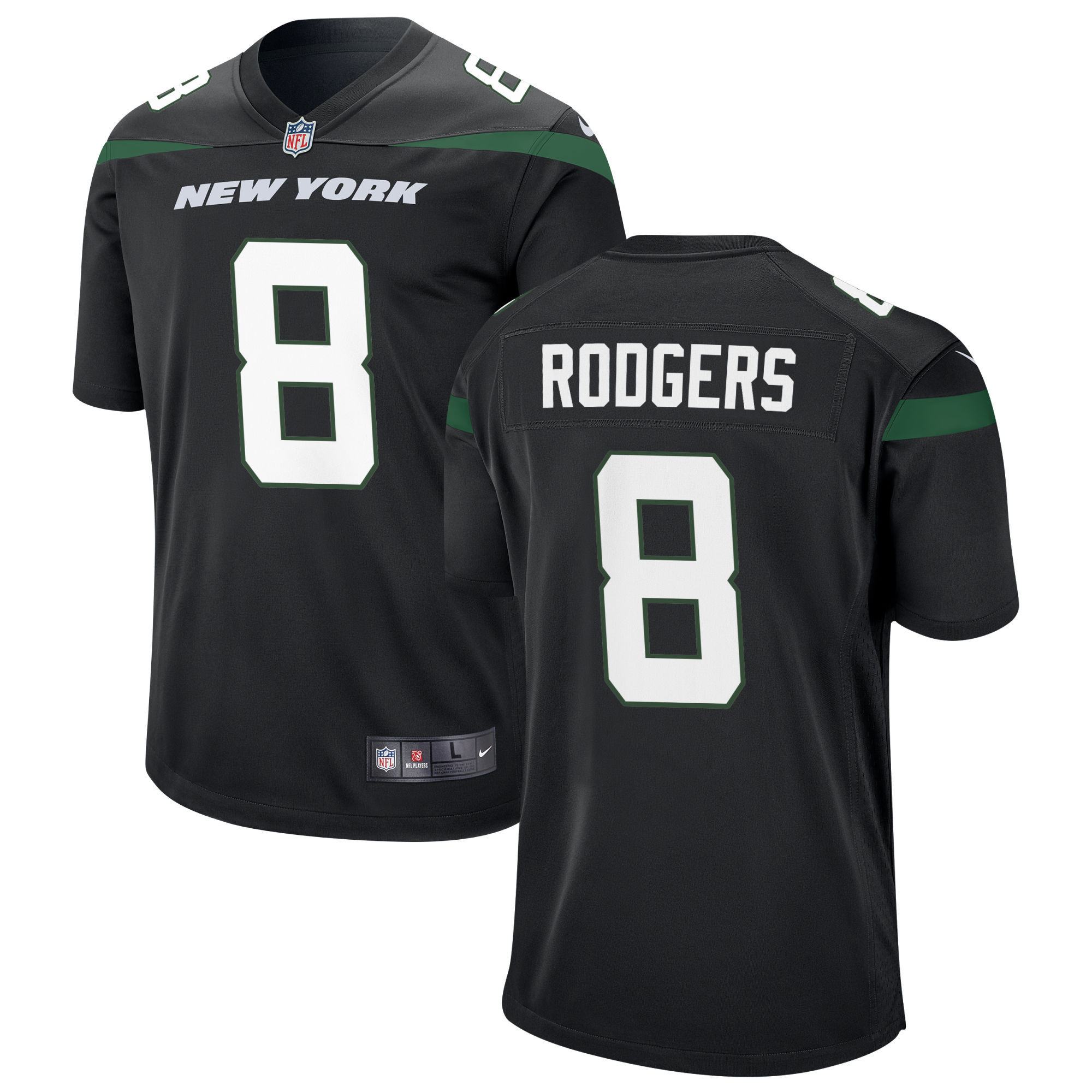 Aaron Rodgers New York Jets Black Jersey - All Stitched