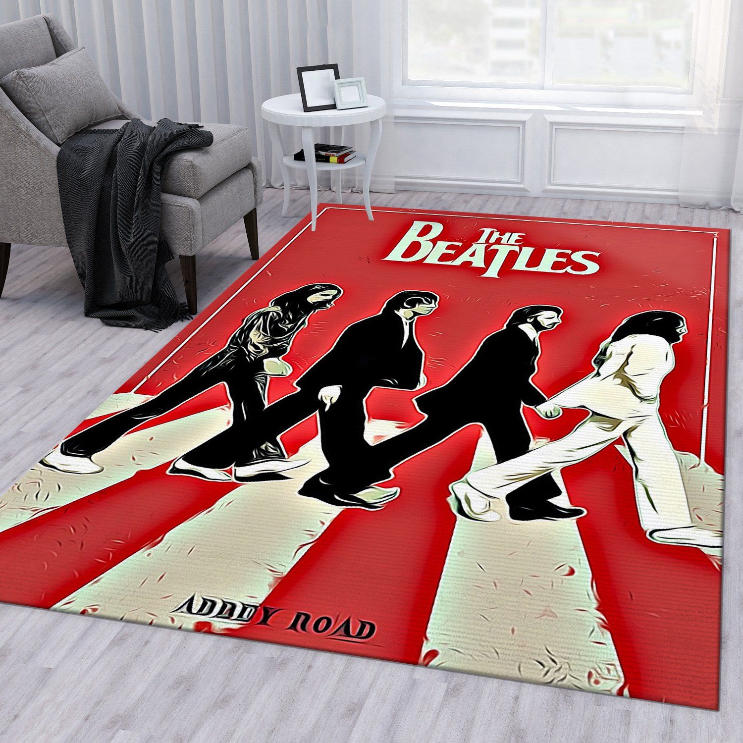 Abbey Road Vector Vintage Rectangle Rug – Custom Size And Printing