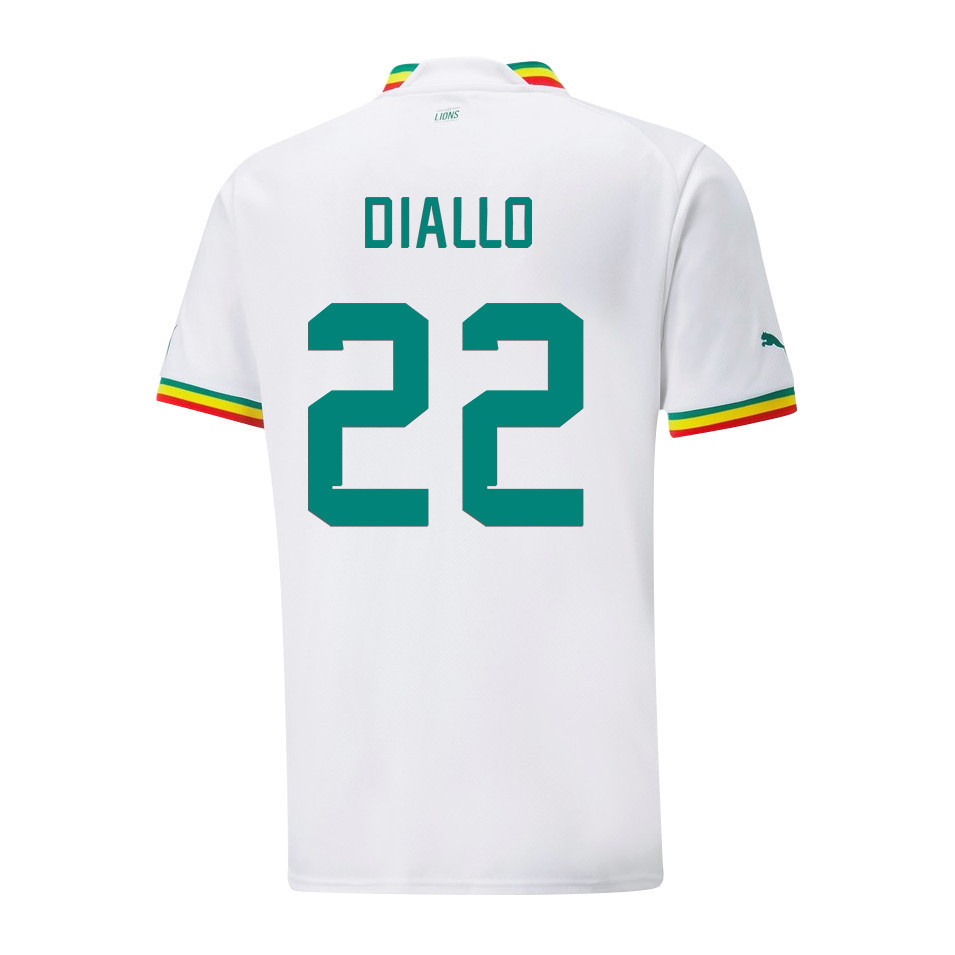 Abdou Diallo 22 FIFA World Cup Qatar 2022 Patch Senegal National Team- Home Men Soccer Jersey