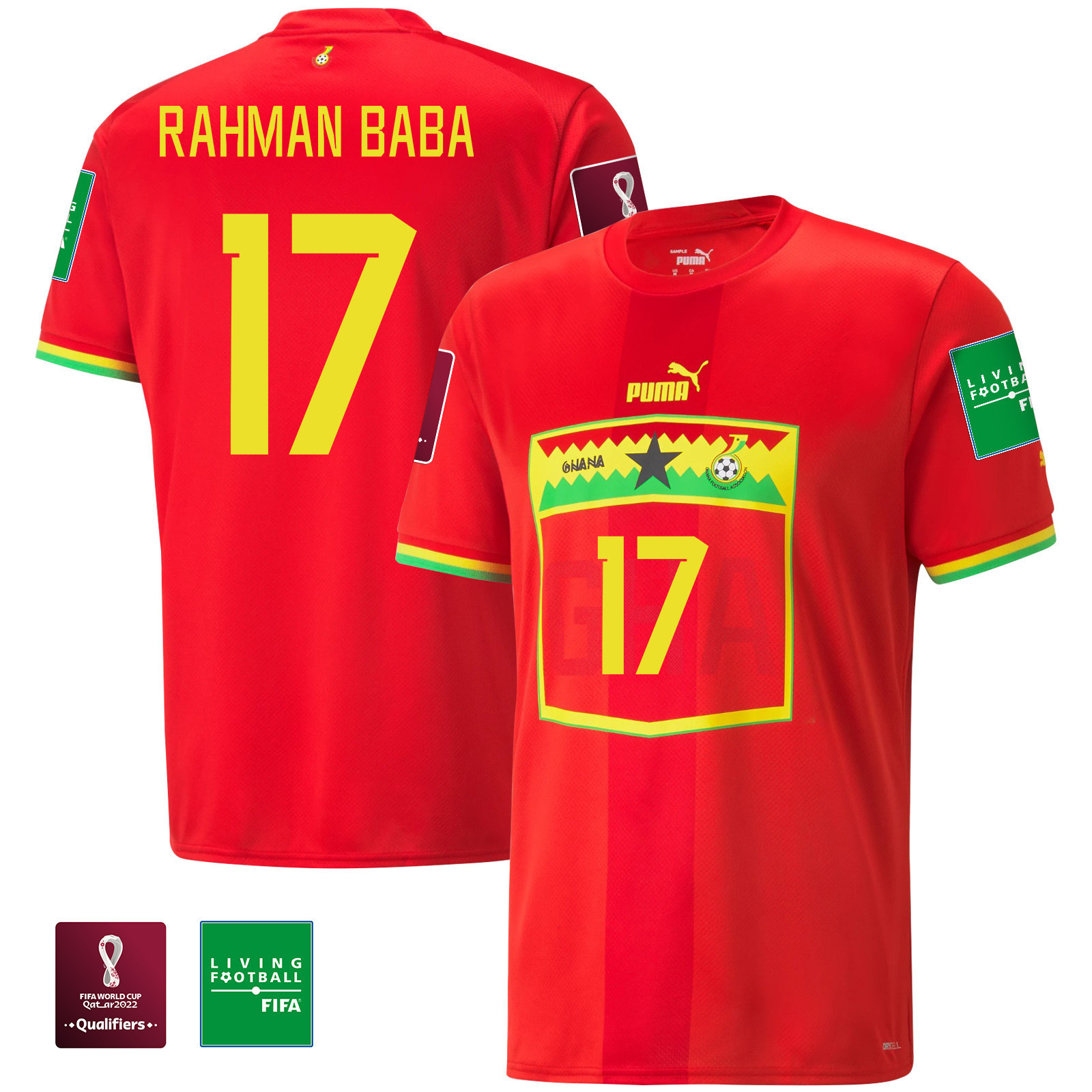 Abdul Rahman Baba 17 Ghana National Team FIFA World Cup Qatar 2022 Patch – Away Soccer Jersey