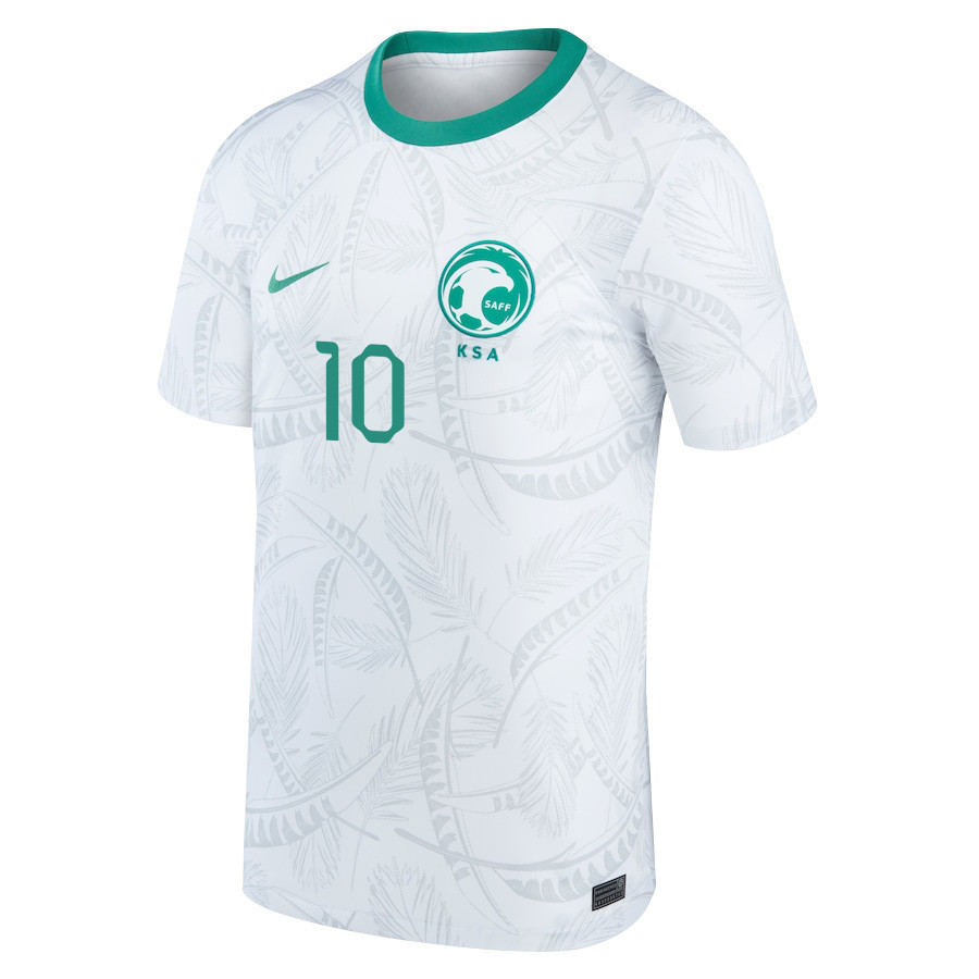 Abdullah Al-Hamdan 10 Saudi Arabia National Team FIFA World Cup Qatar 2022 Patch Men Soccer Jersey – Home