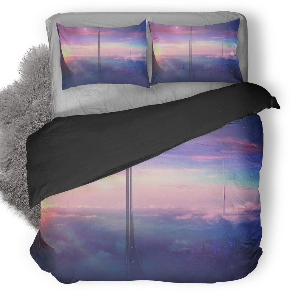 Above The Clouds Skyscraper 3D Customized Duvet Cover Bedding Set