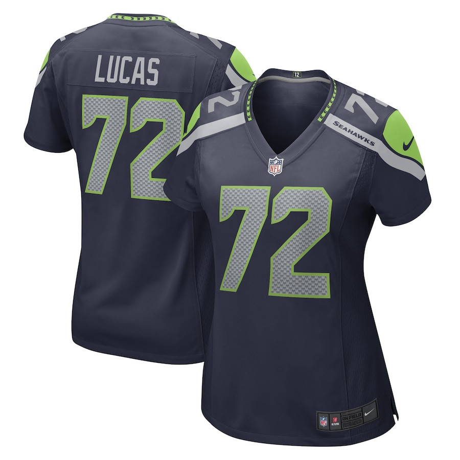 Abraham Lucas Seattle Seahawks Women’s Stitched Jersey – College Navy