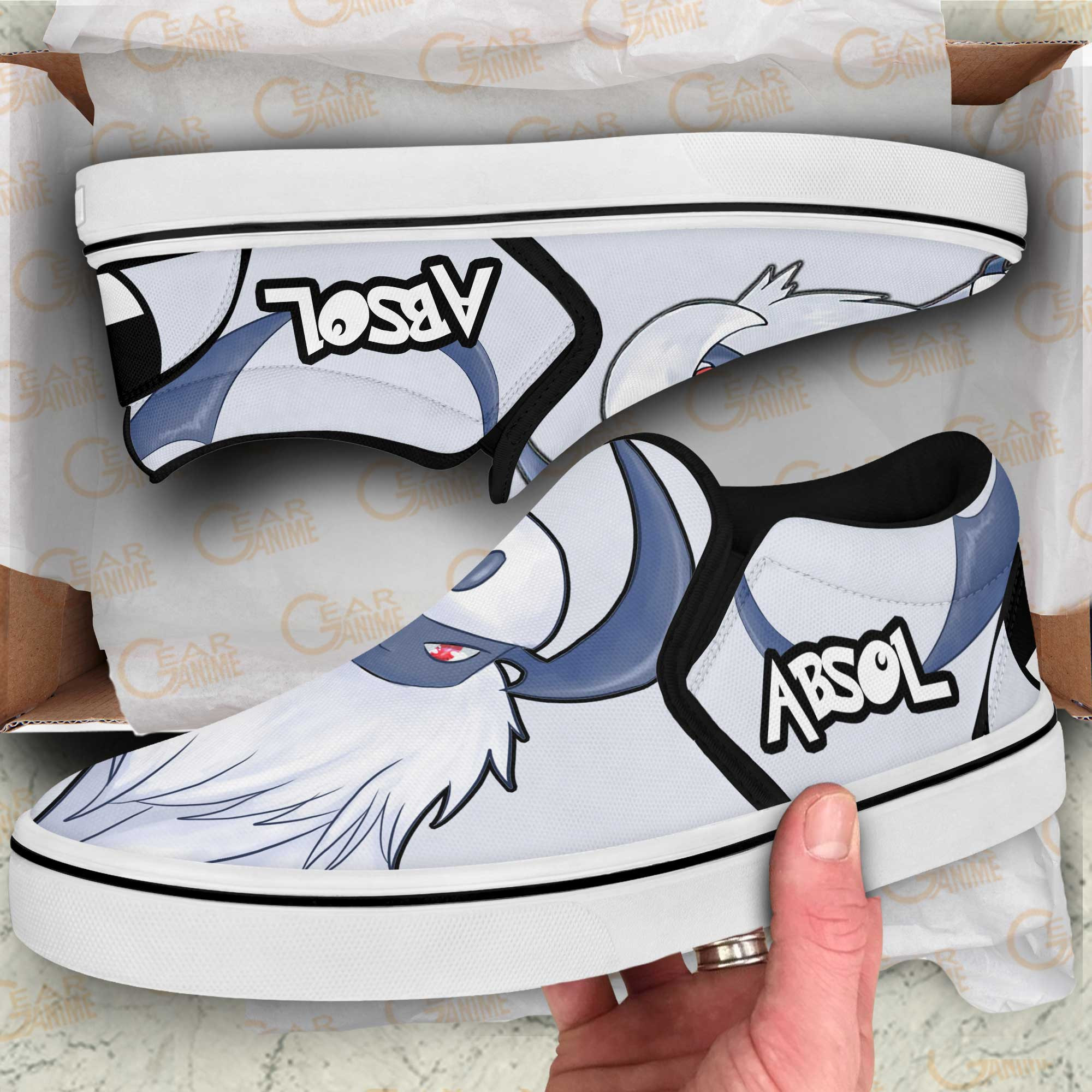 Absol Slip-On Shoes Canvas Pokemon Custom Anime Shoes