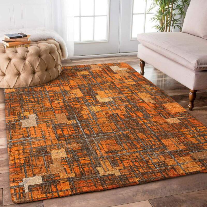 Abstract Geometric Orange Limited Edition Rectangle Rug