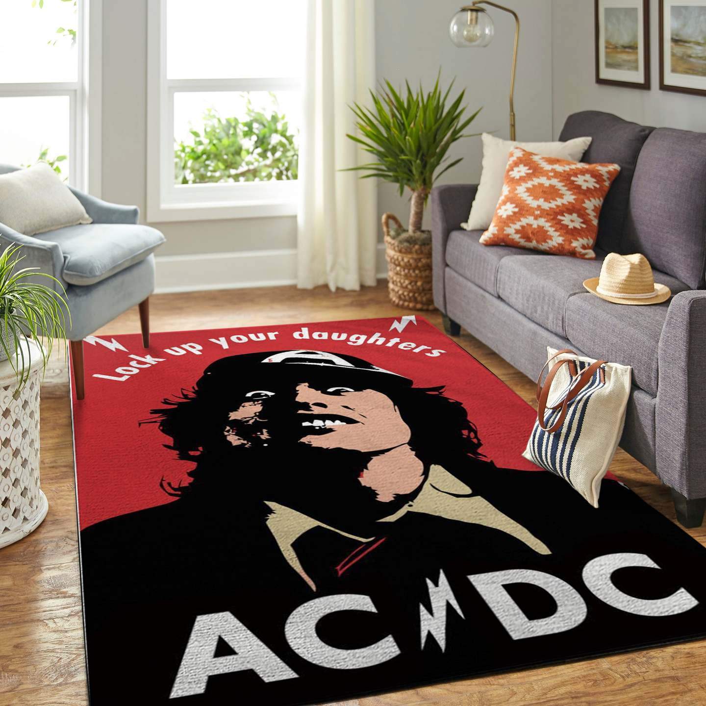 Ac-dc Hard Rock Band Living Room Carpet Living Room Limited Edition Rectangle Rug