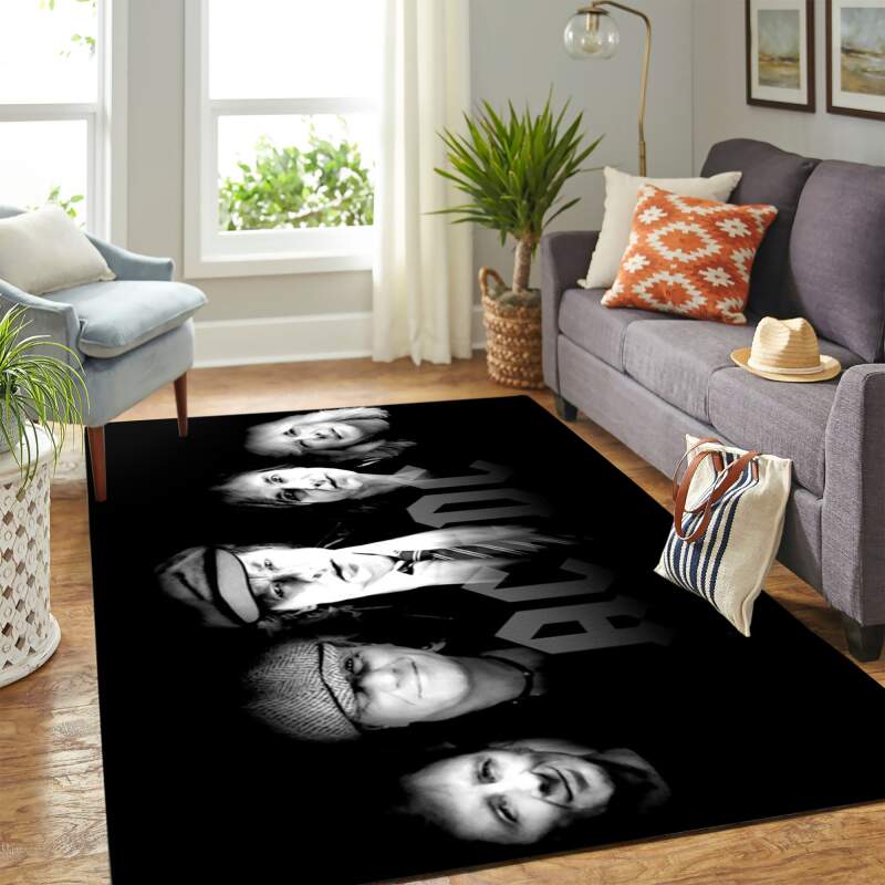 Acdc Black Band Carpet Floor Area Rectangle Rug