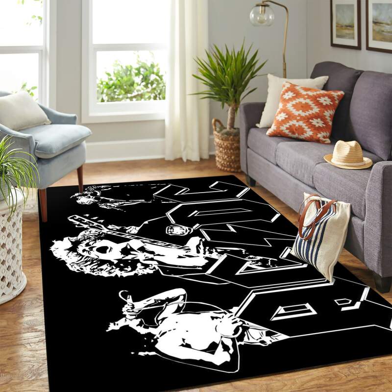 Acdc Black Carpet Floor Area Rectangle Rug